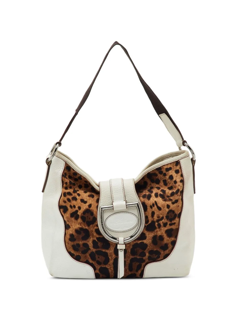 D-Ring Leopard-Print Shoulder Bag by Dolce & Gabbana Pre-Owned