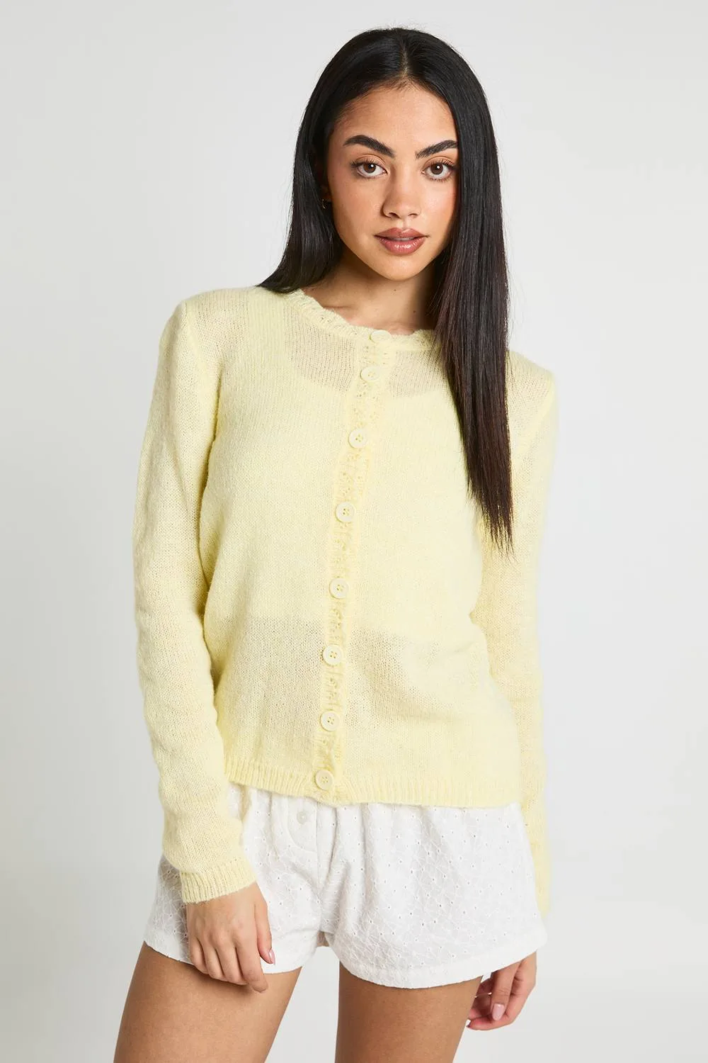 Soft Knit Button Through Cardigan by boohoo