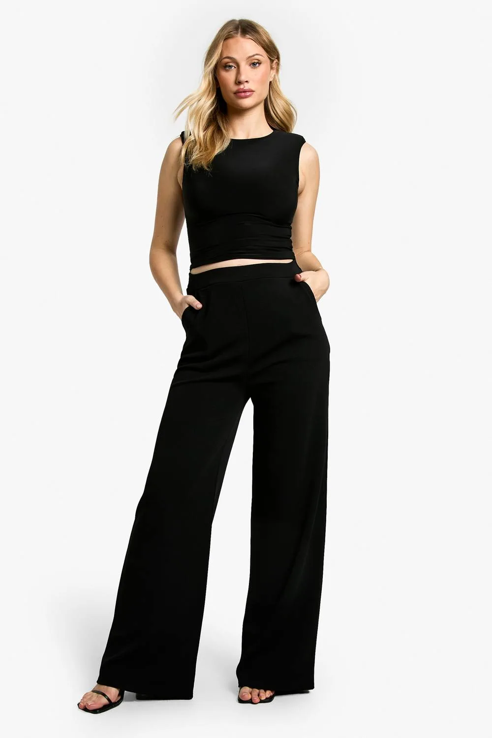 Maternity Tailored Wide Leg Trouser by boohoo