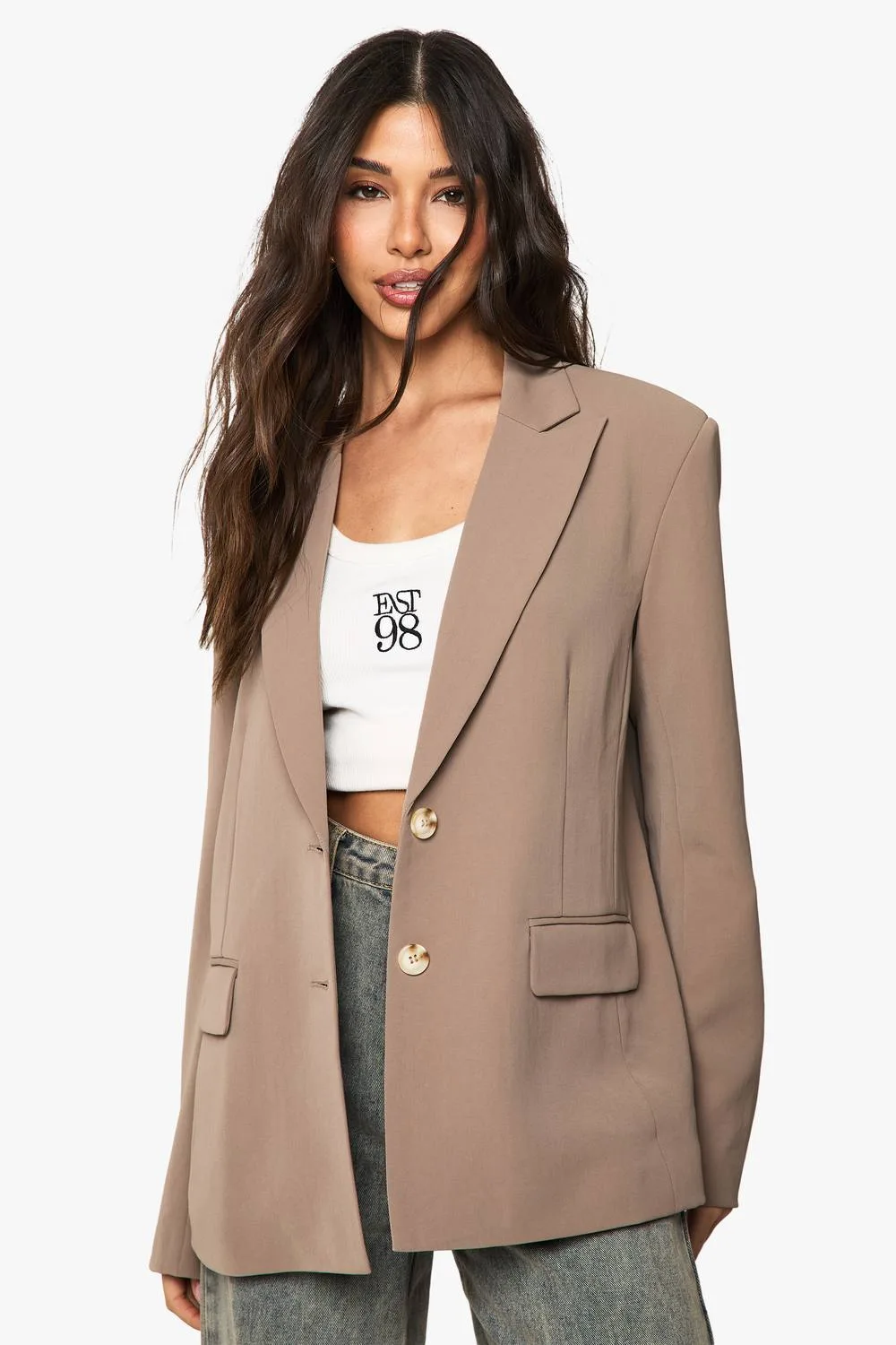 Tailored Woven Single Breast Blazer by boohoo