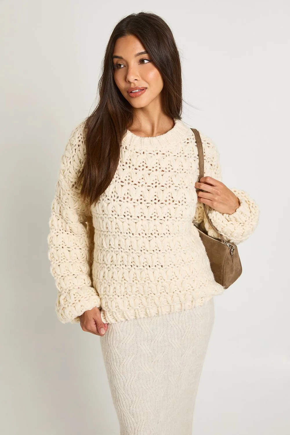Chunky Knit Oversized Knitted Jumper by boohoo
