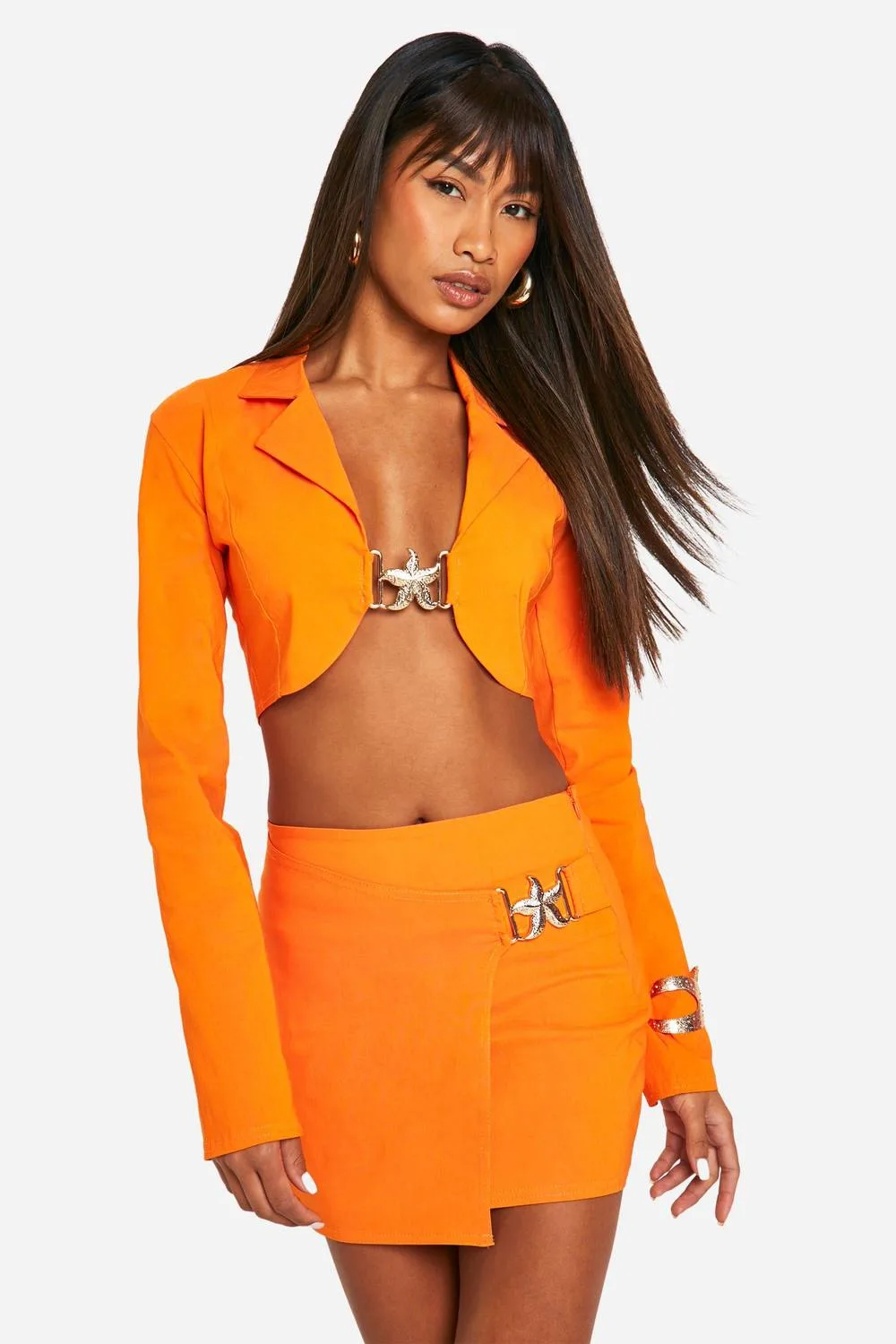 Super Stretch Trim Detail Cropped Blazer by boohoo