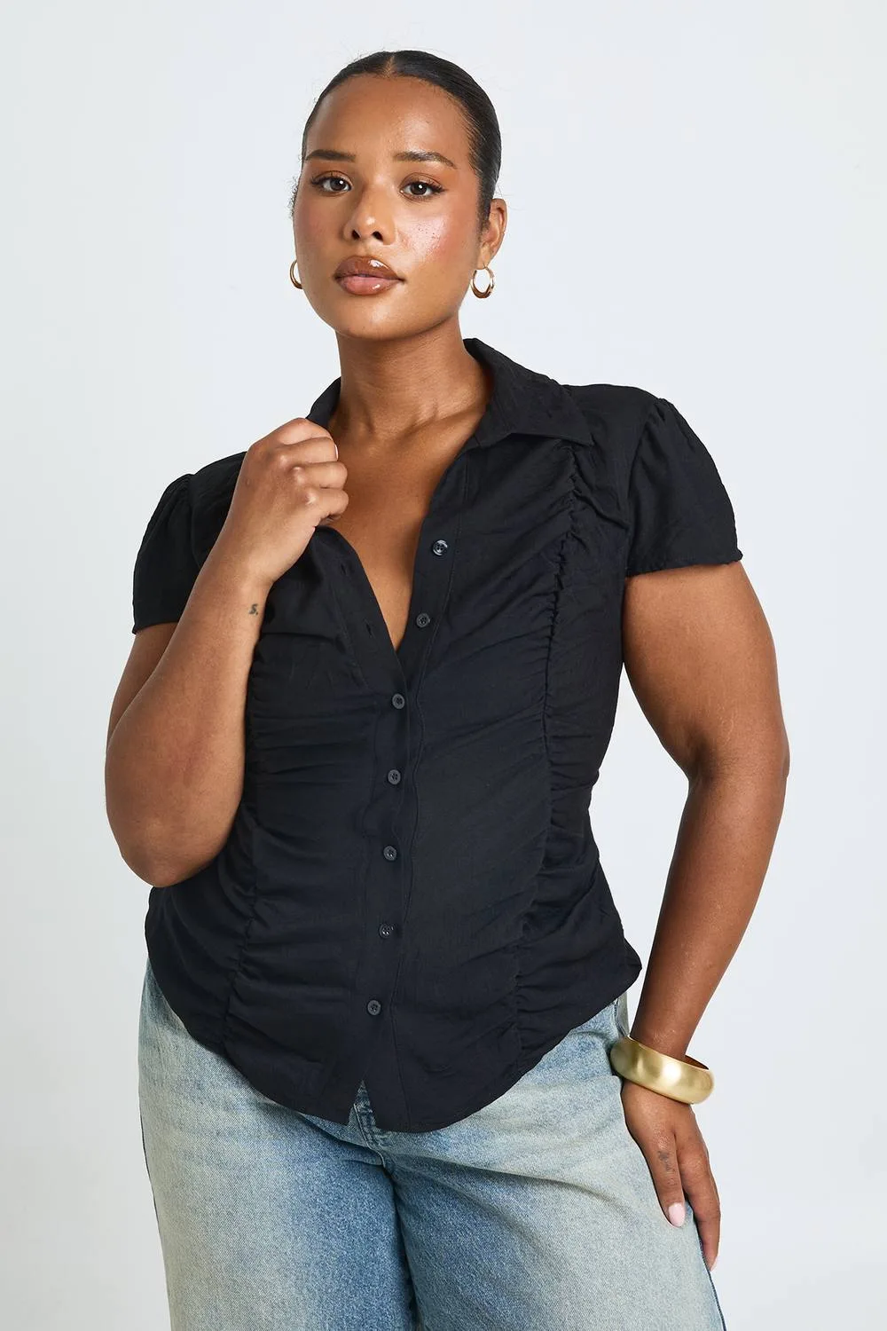 Ruched Fitted Shirt
