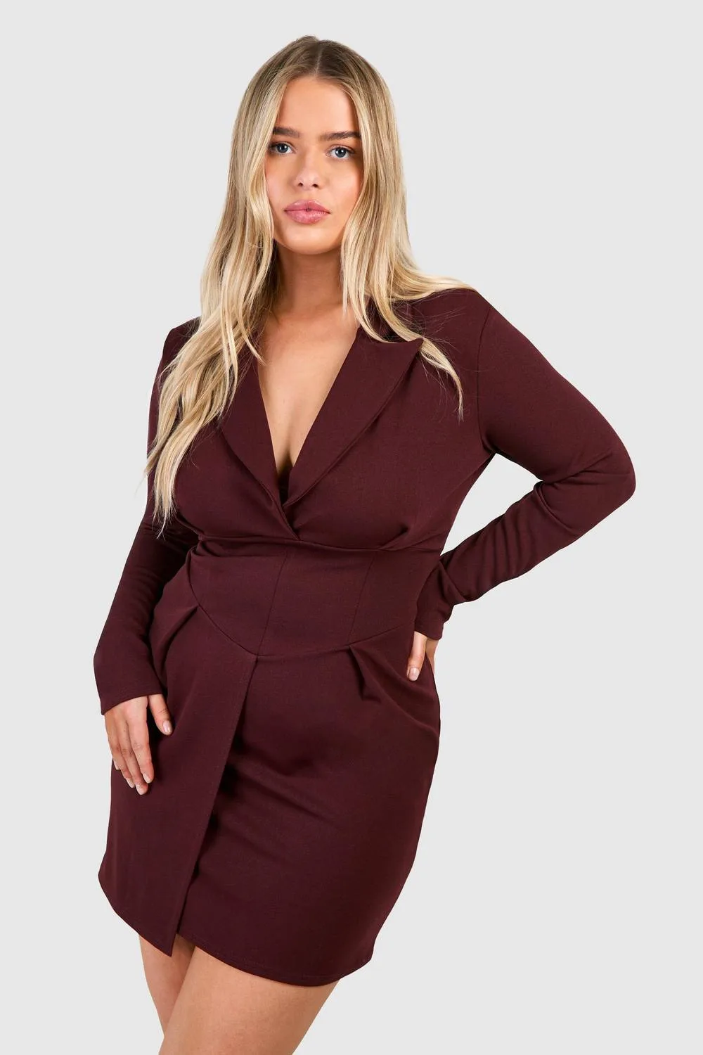 Corset Detail Blazer Dress