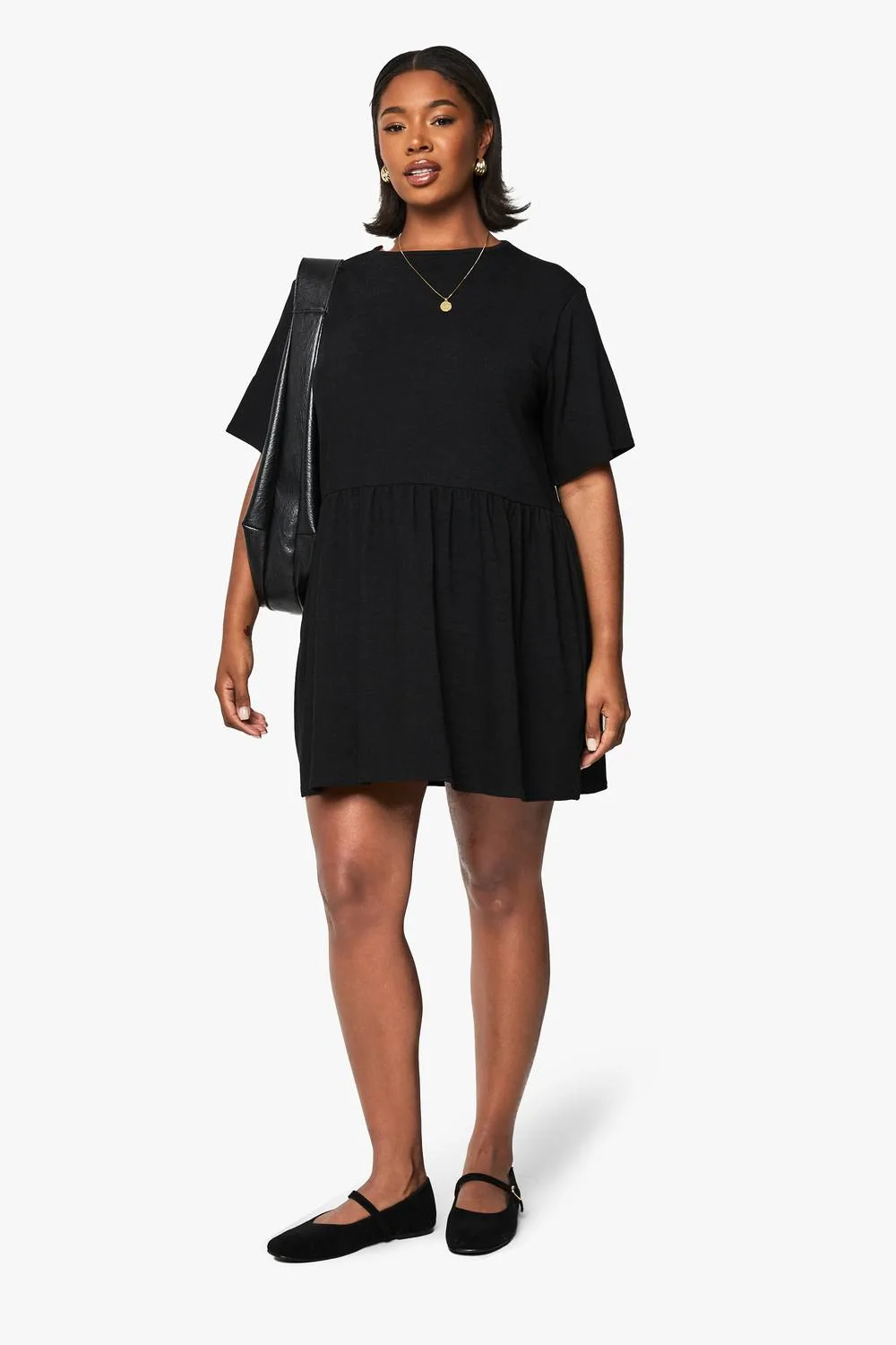 Rib T-Shirt Smock Dress by boohoo