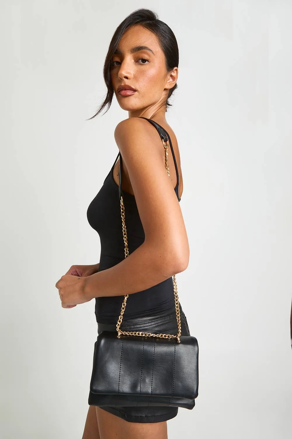 Quilted Fold Over Adjustable Cross Body & Shoulder Bag by boohoo
