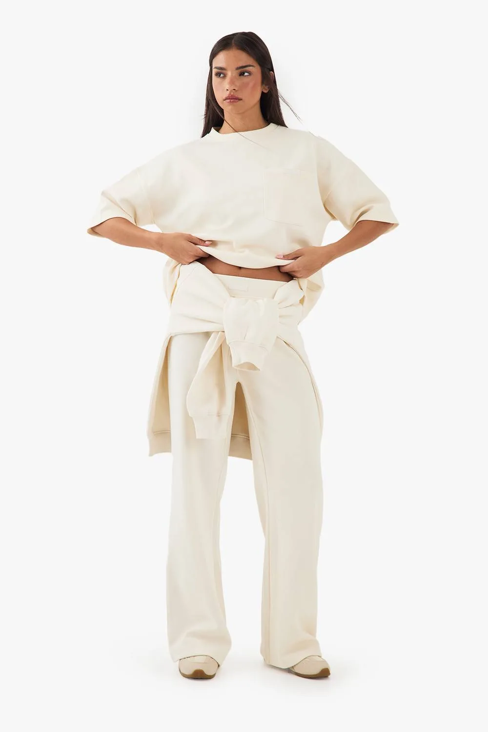 DSGN Studio Heavy Weight Interlock Straight Leg Jogger Pants by boohoo