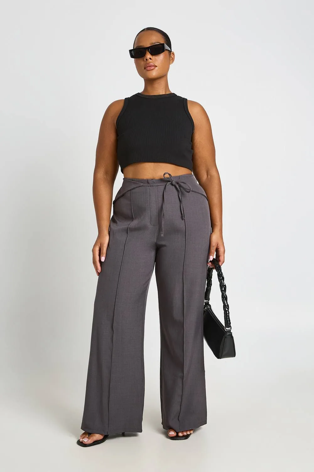 Tie Waist Tailored Trouser by boohoo