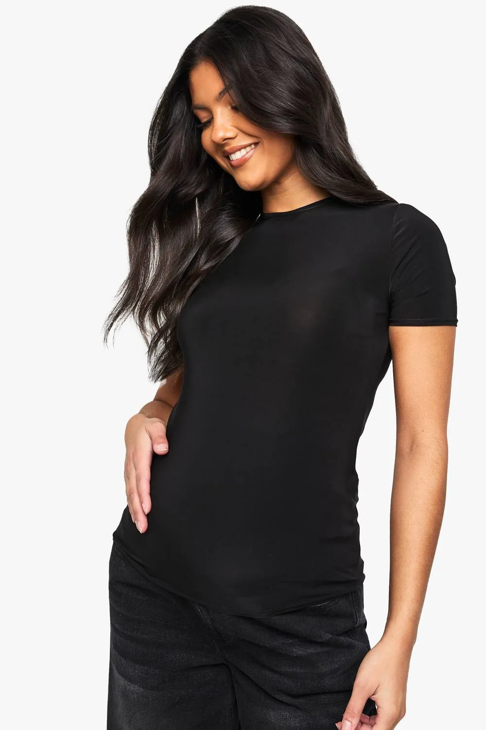 Maternity Soft Touch Crew Neck T-Shirt by boohoo