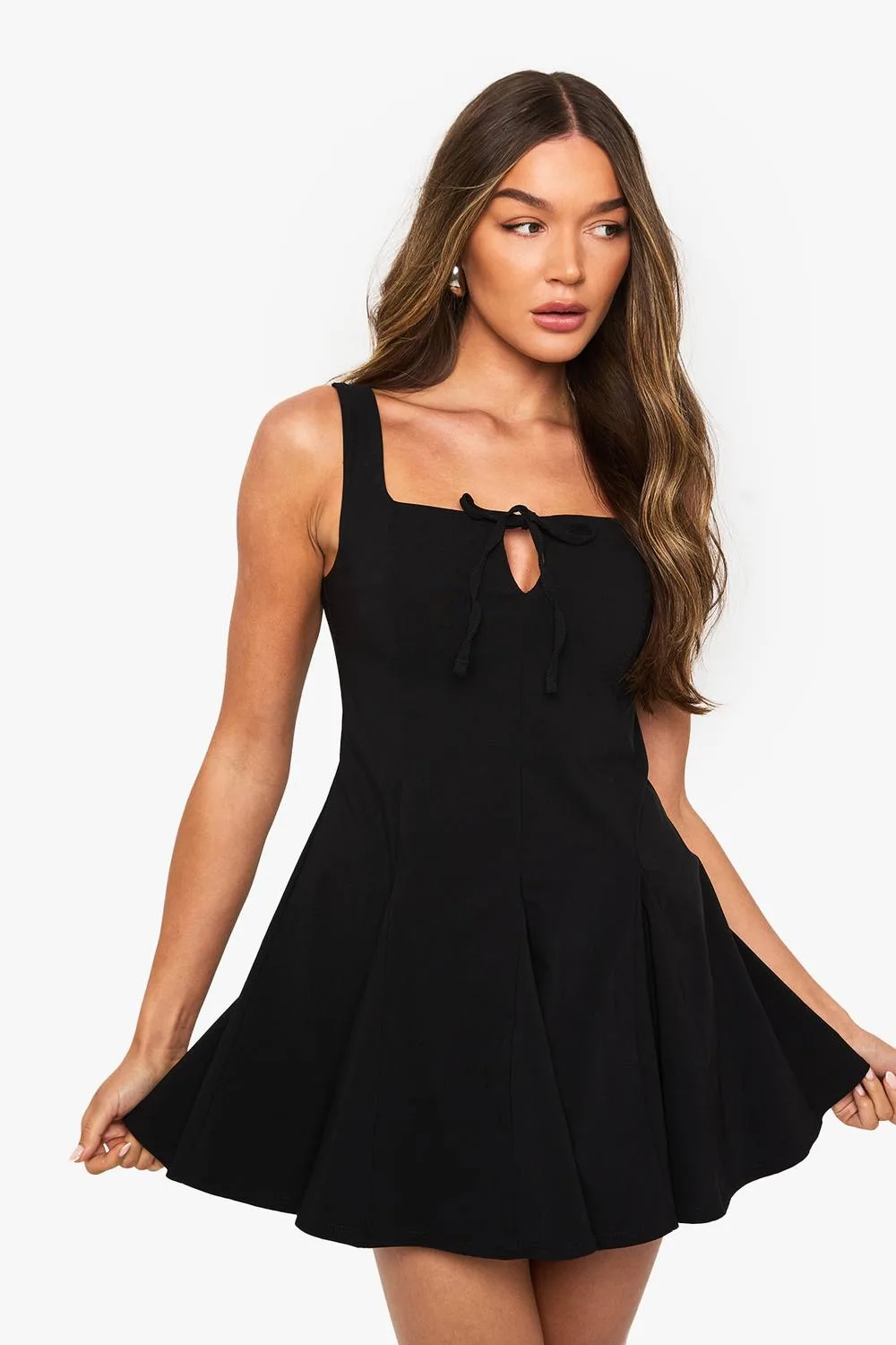Bengaline Sweetheart Neck Skater Dress by boohoo