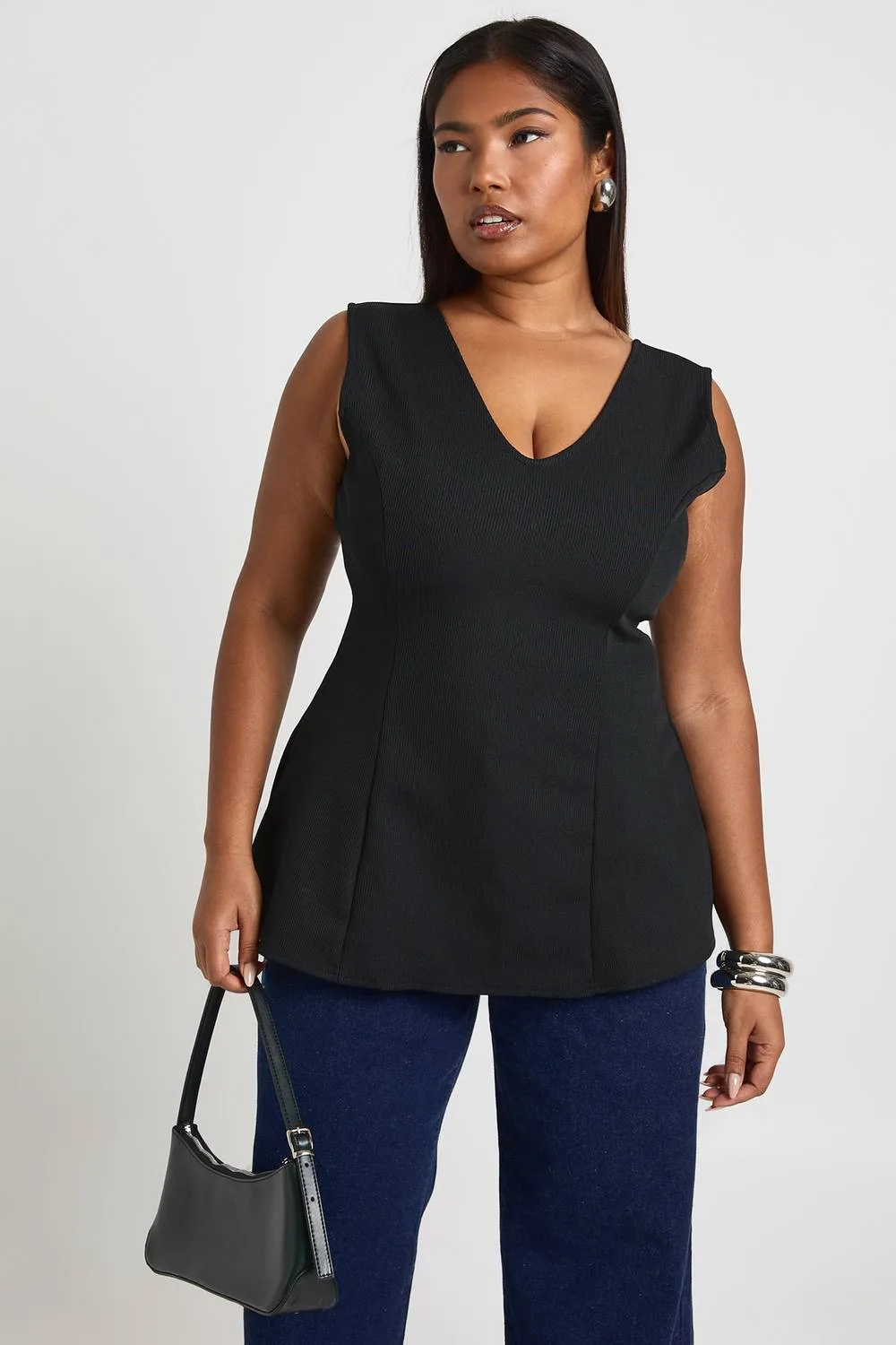Structured Peplum Top by boohoo