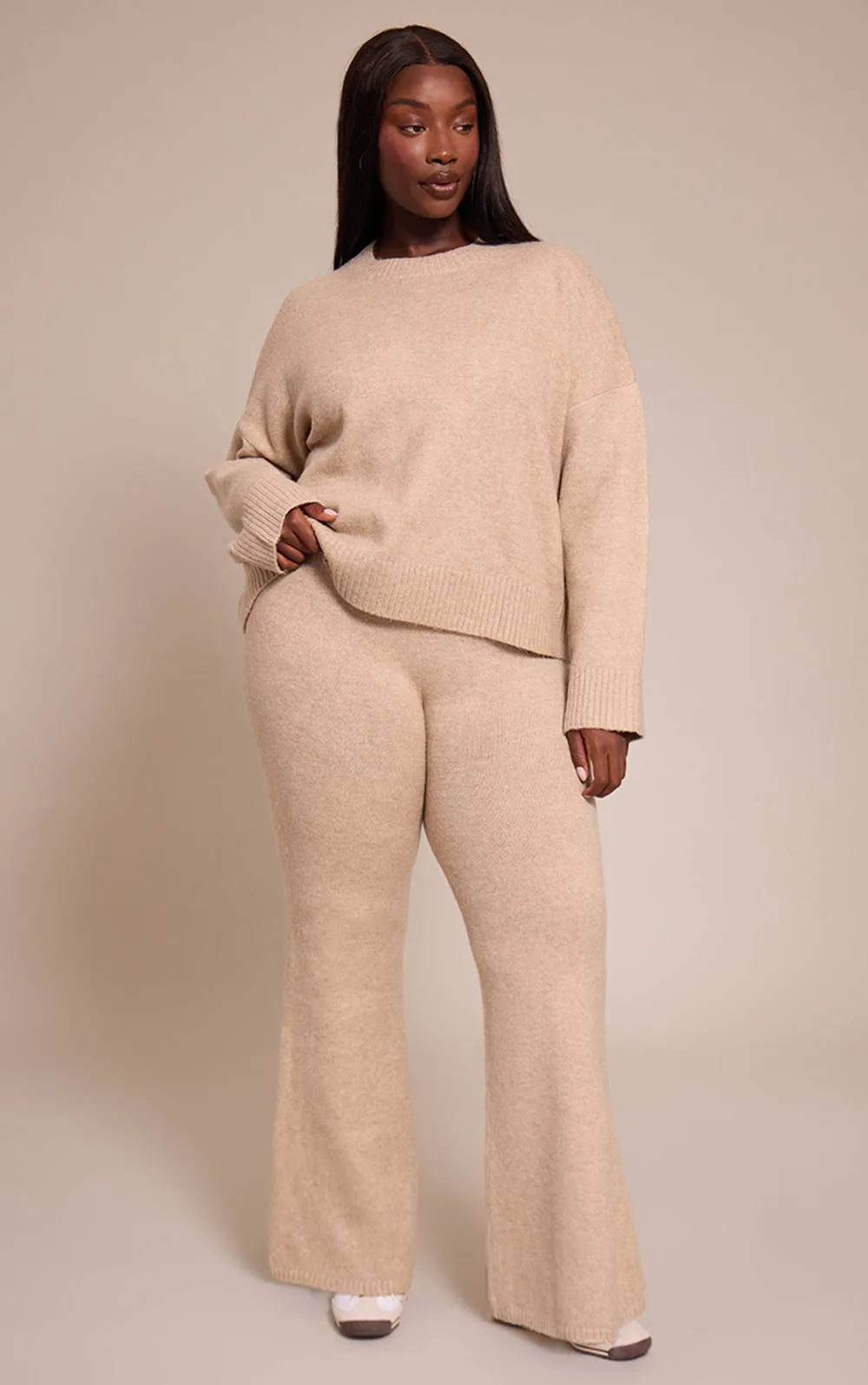 Wide Leg Knitted Trousers