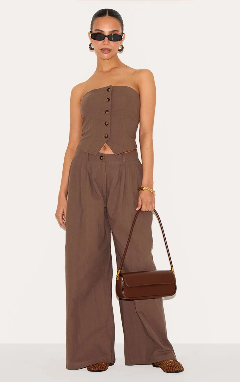 Woven Wide Leg Trousers Co-Ord by PrettyLittleThing