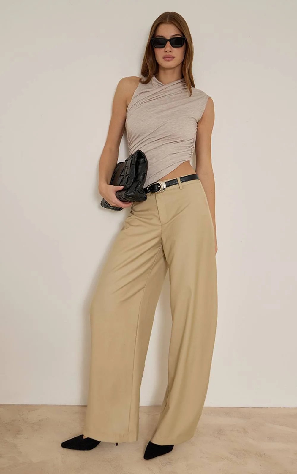Belted Wide Leg Trousers