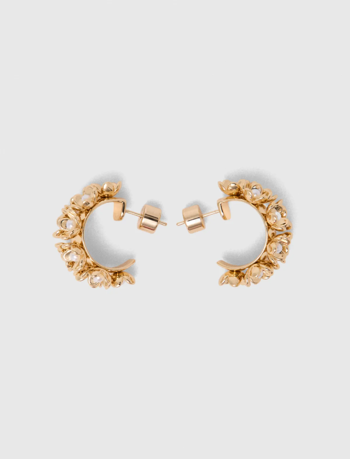 Rhinestone Flower Hoop Earrings