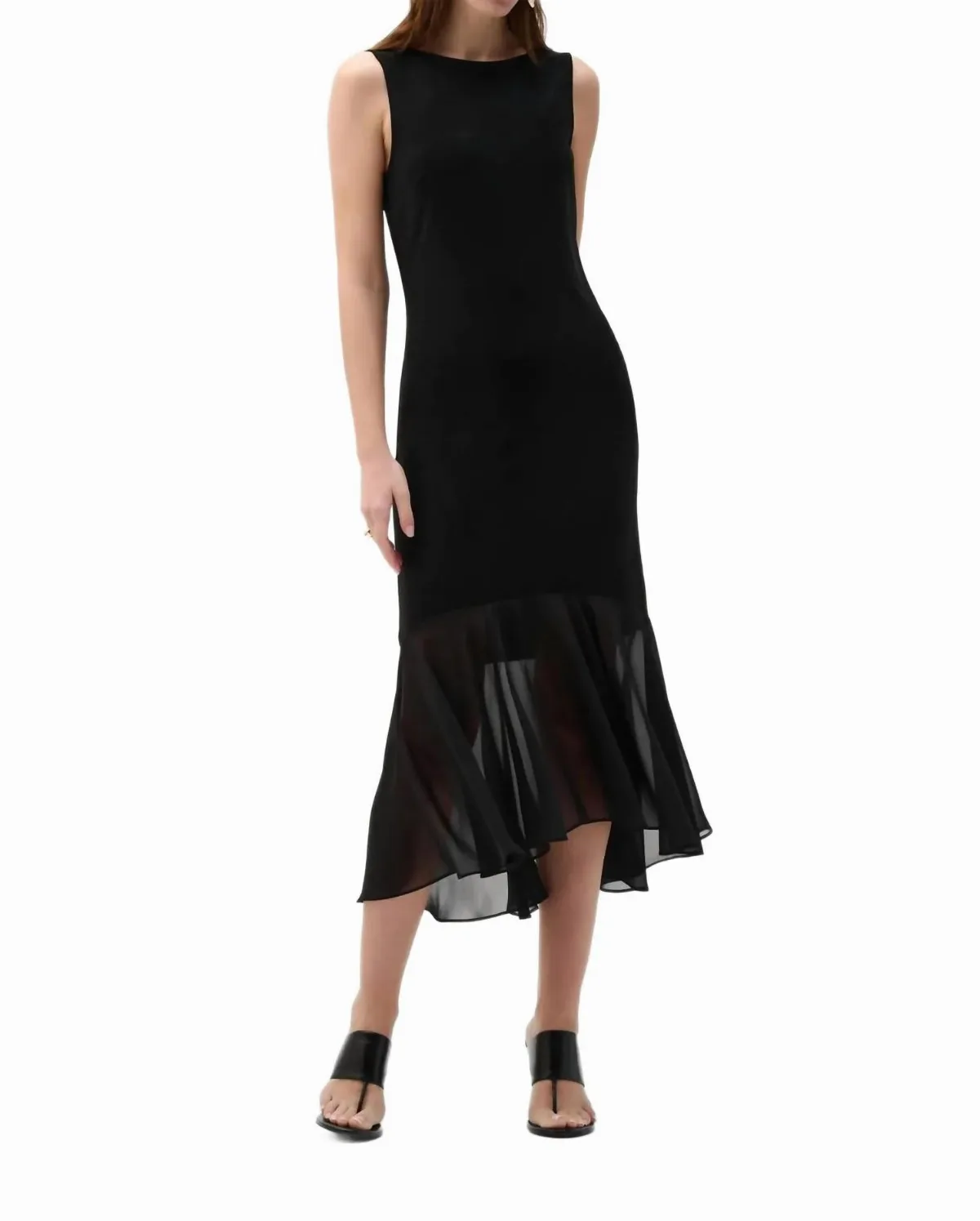 Chiffon Flounce Hem Midi Dress by Joseph Ribkoff