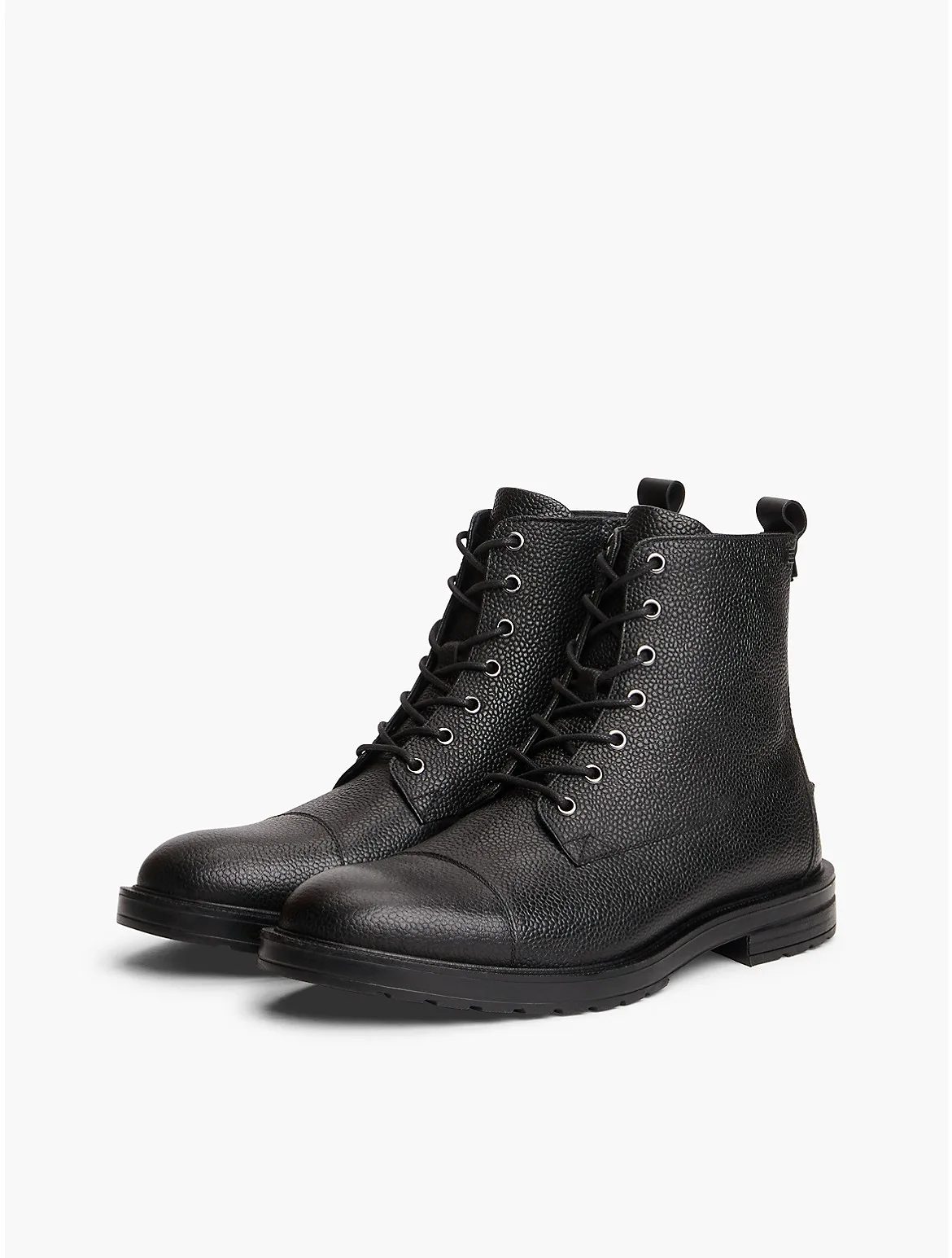 Pebbled Leather Lace-Up Boot by Tommy Hilfiger