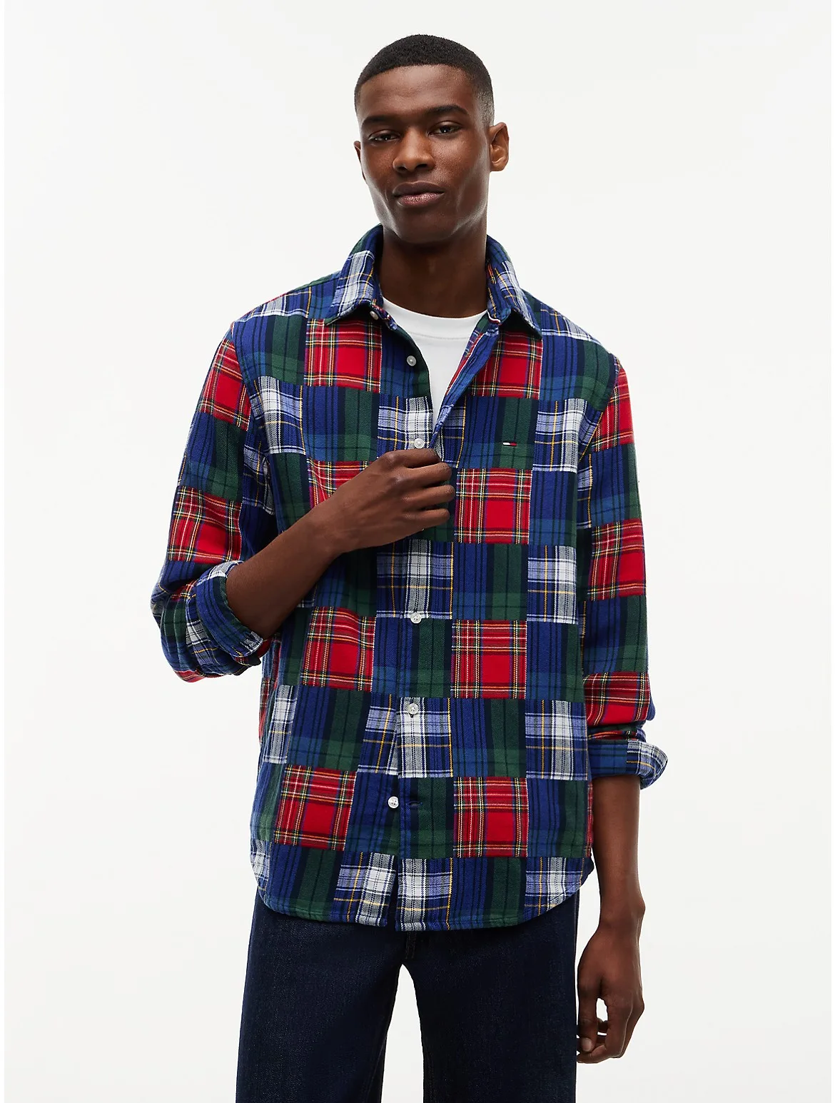Tommy Jeans Double Cloth Patchwork Shirt by Tommy Hilfiger