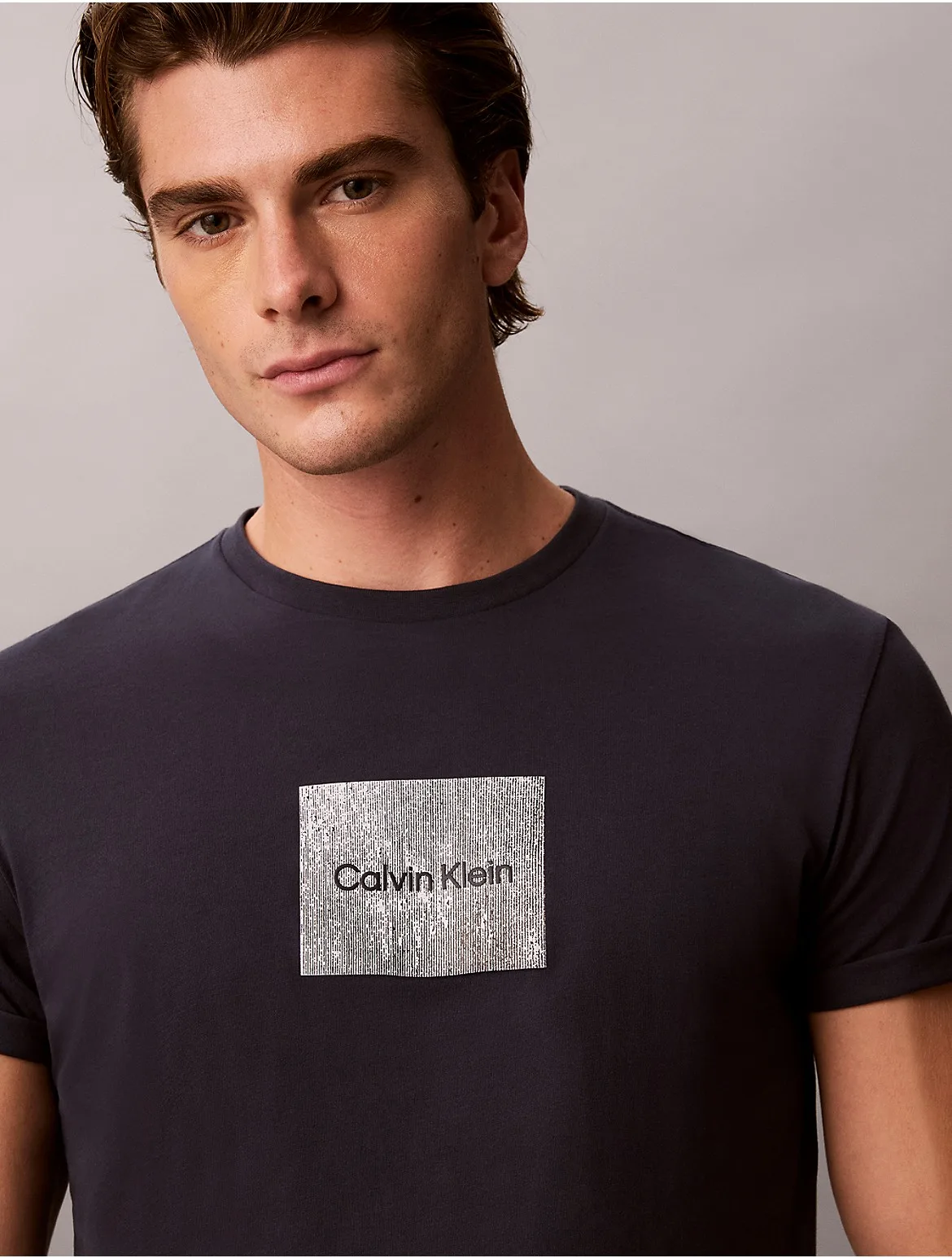 Textured Box Graphic Classic Crewneck T-Shirt