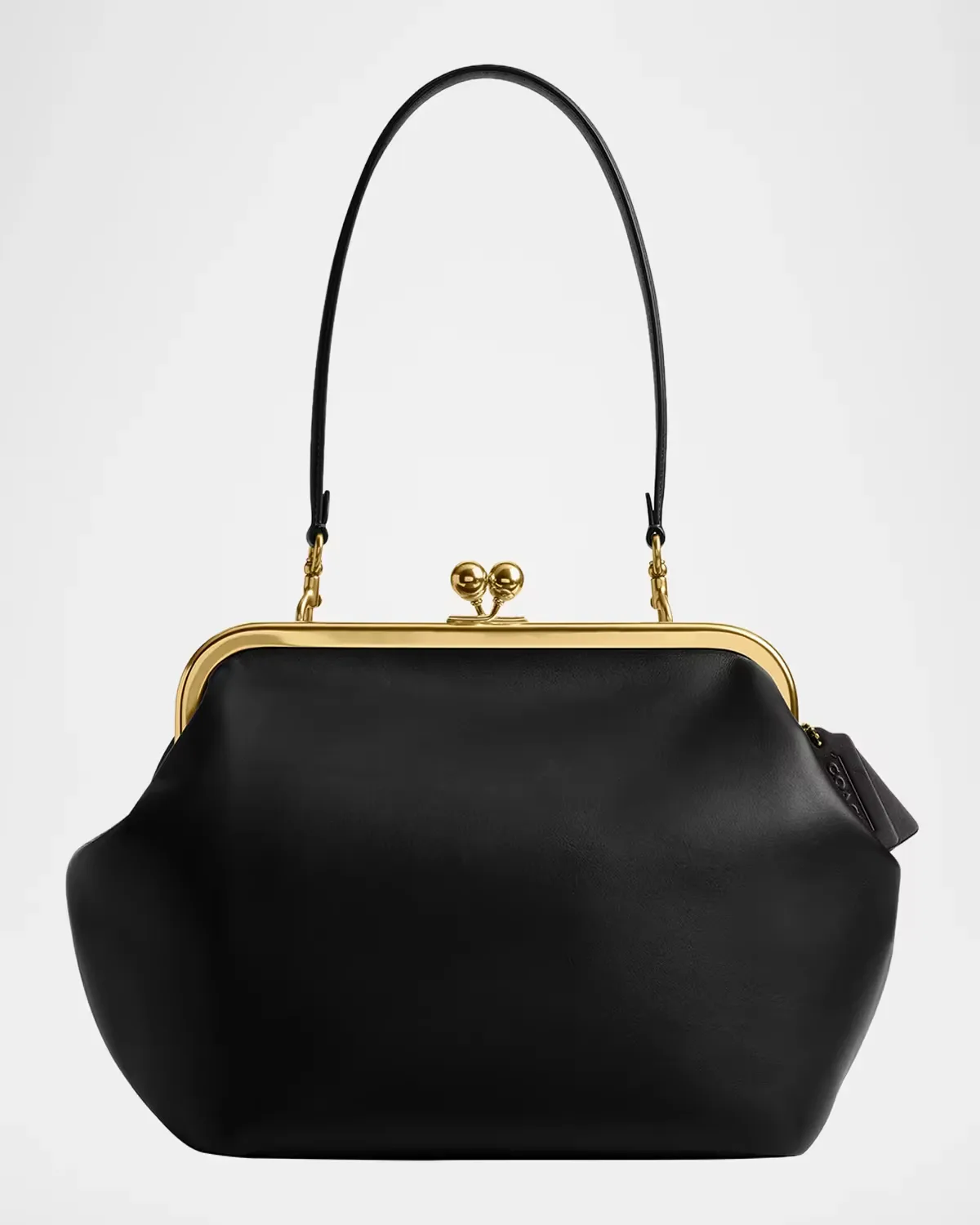 Kisslock Leather Carryall Shoulder Bag by COACH
