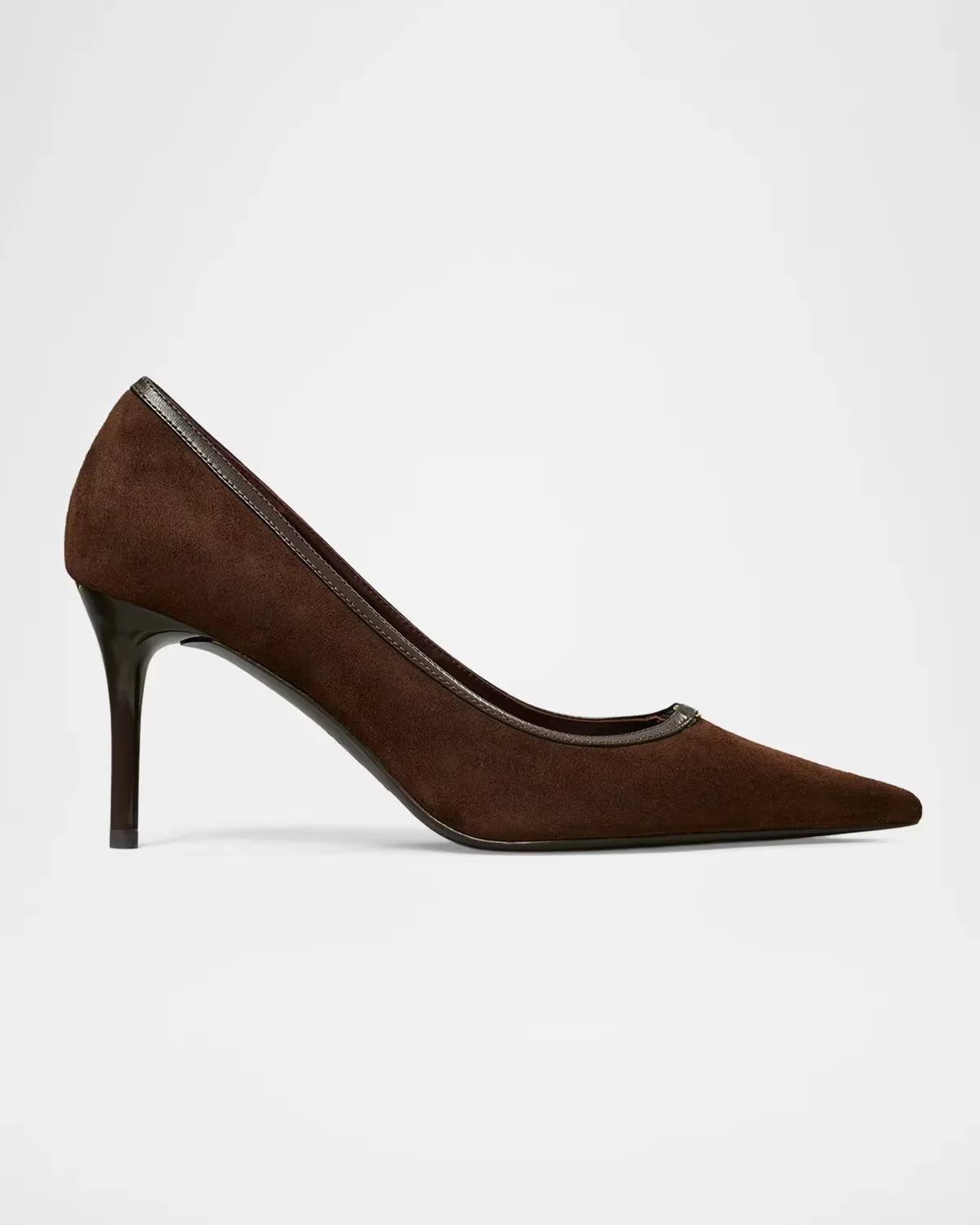 80mm Double T Suede Pumps by Tory Burch