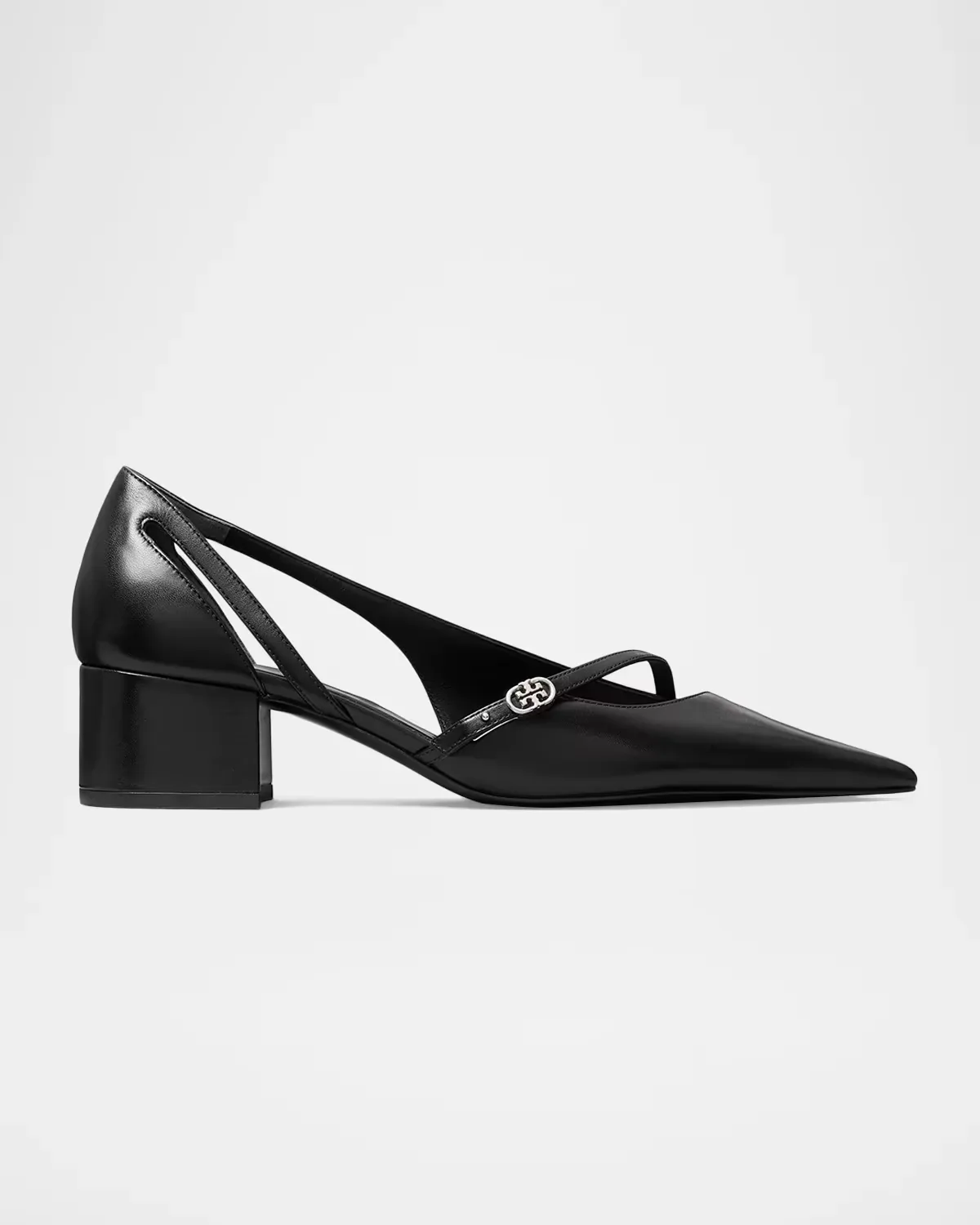 45mm Double T Buckle Leather D'orsay Pumps by Tory Burch