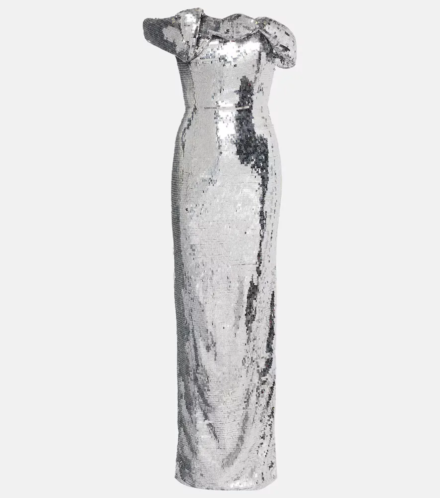 Tamzin Sequined One-Shoulder Gown by Rachel Gilbert
