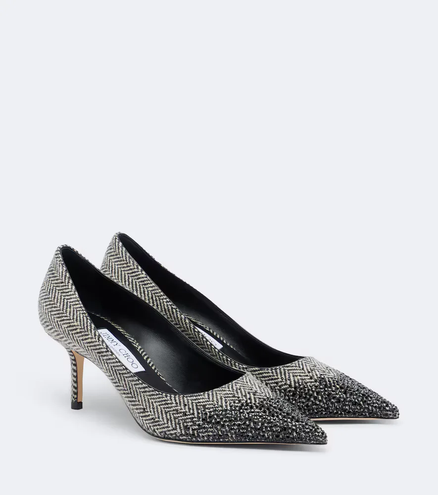 Love Embellished Herringbone Pumps by Jimmy Choo