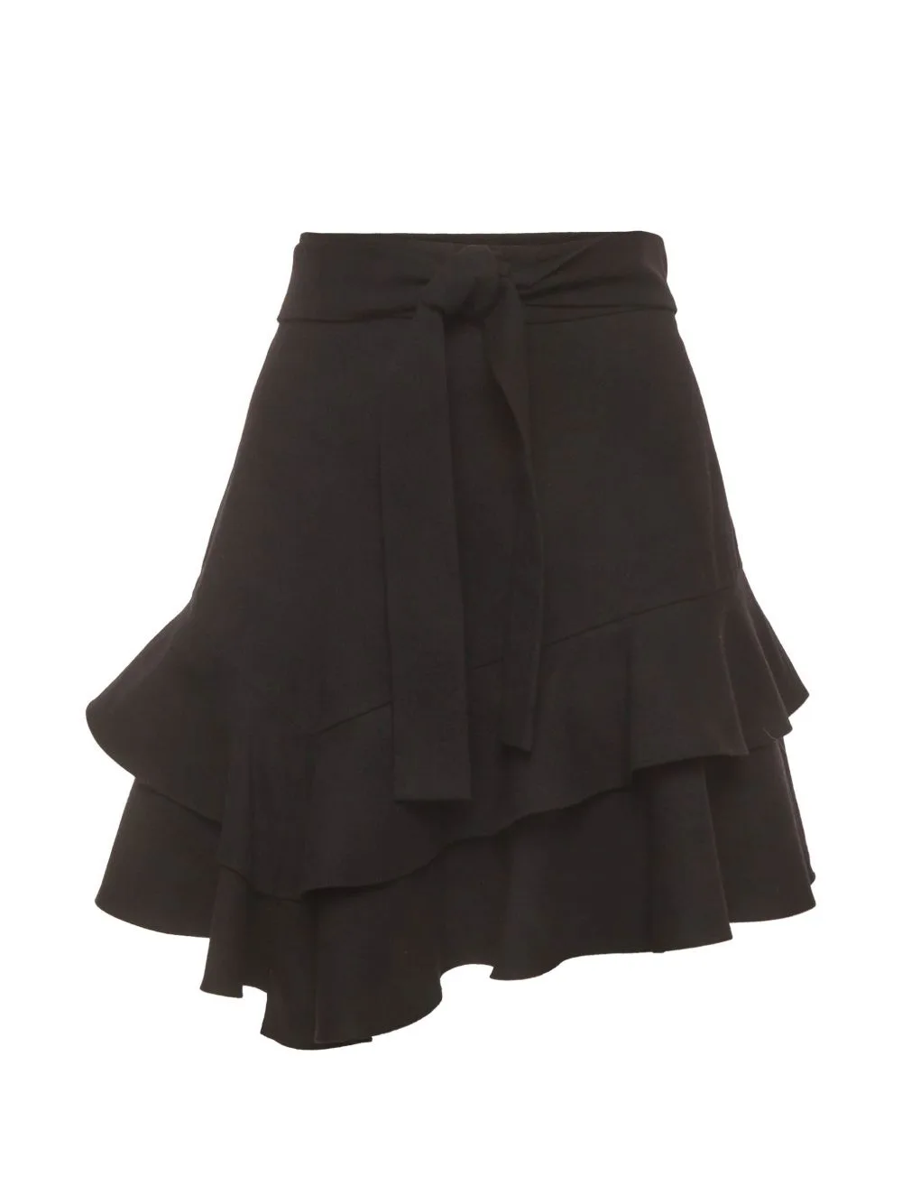 Asymmetric Ruffled Mini Skirt by Maje