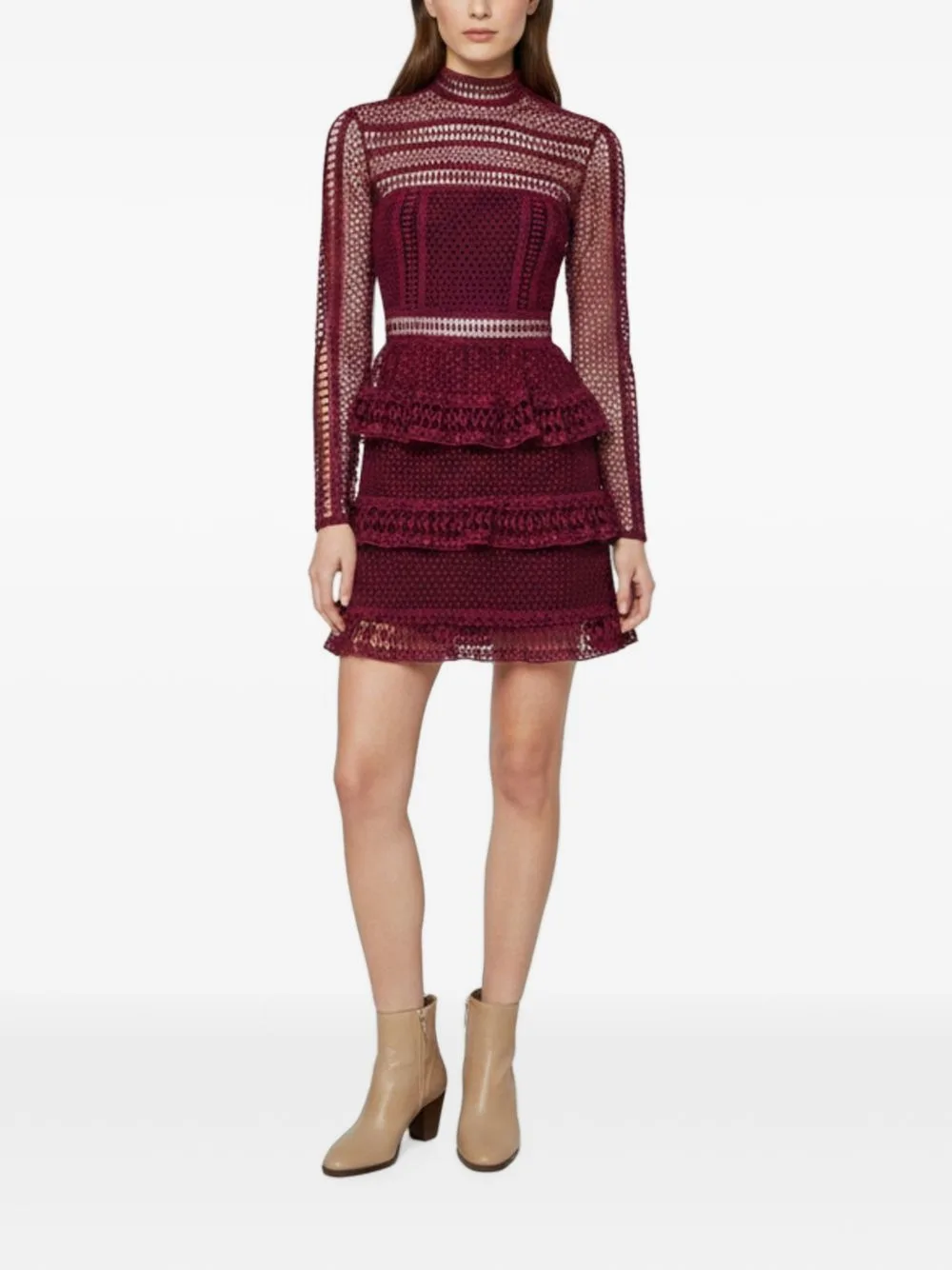 Lace Ruffled Mini Dress by Self-Portrait
