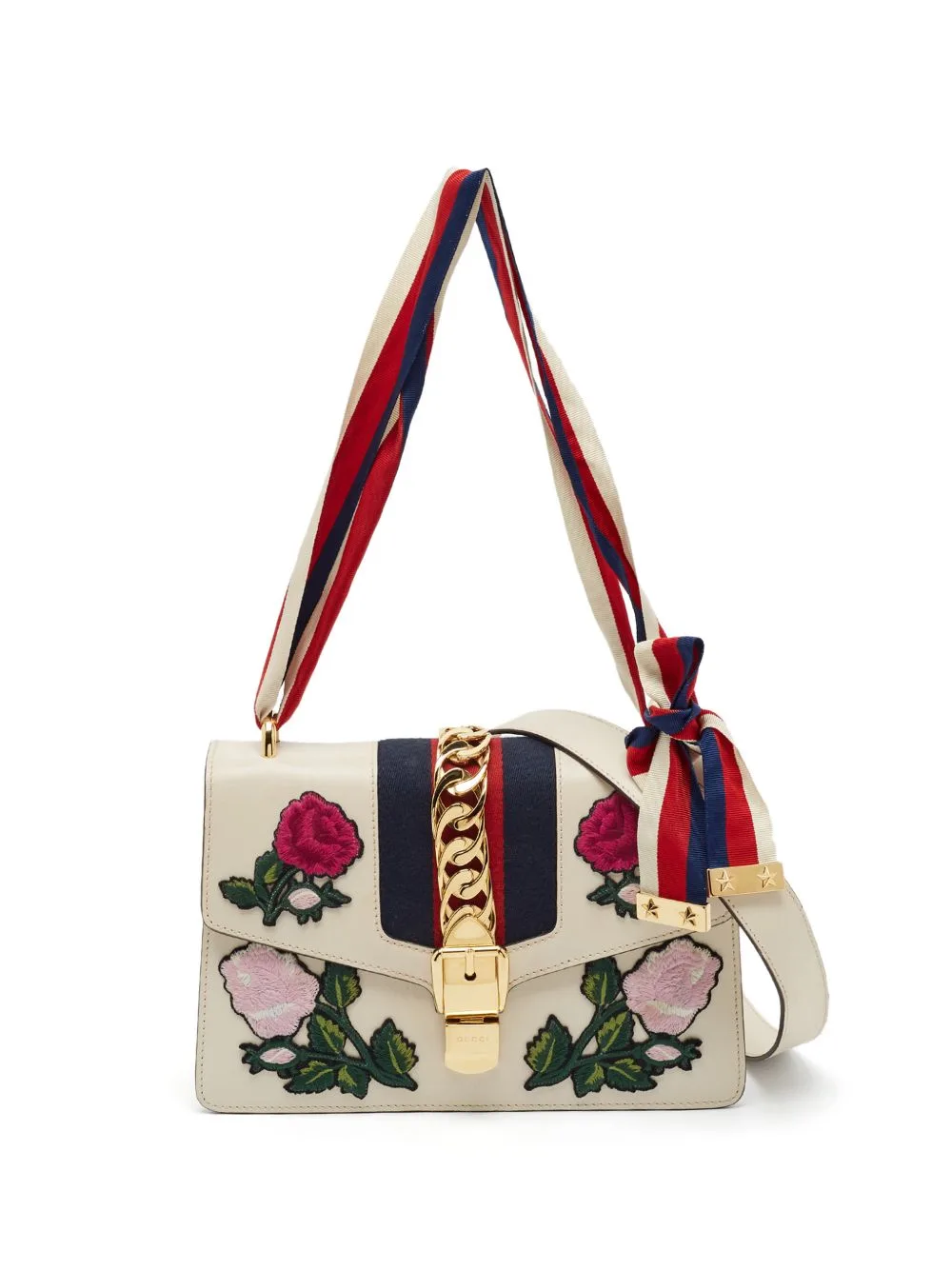 Slyvie Floral-Embroidered Shoulder Bag by Gucci Pre-Owned