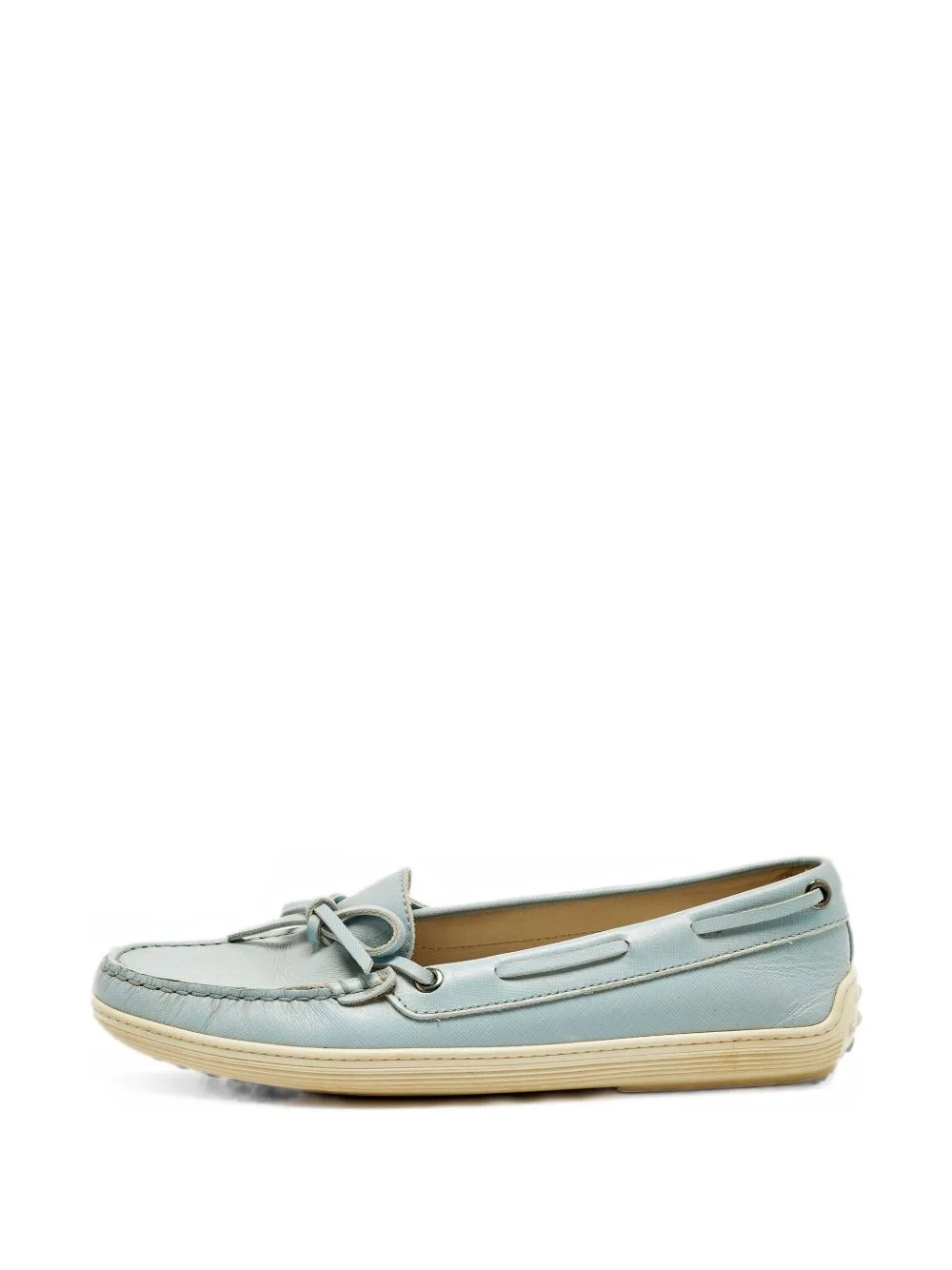 Bow-Detail Saffiano Leather Loafers