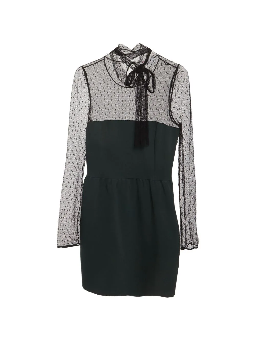 Tulle-Panel Tie-Neck Midi Dress by Red Valentino Vintage