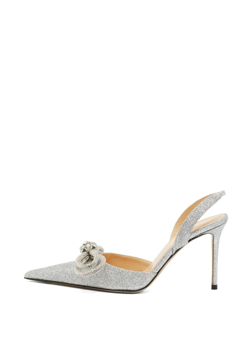 Double Bow Glitter Slingback Pumps by MACH & MACH