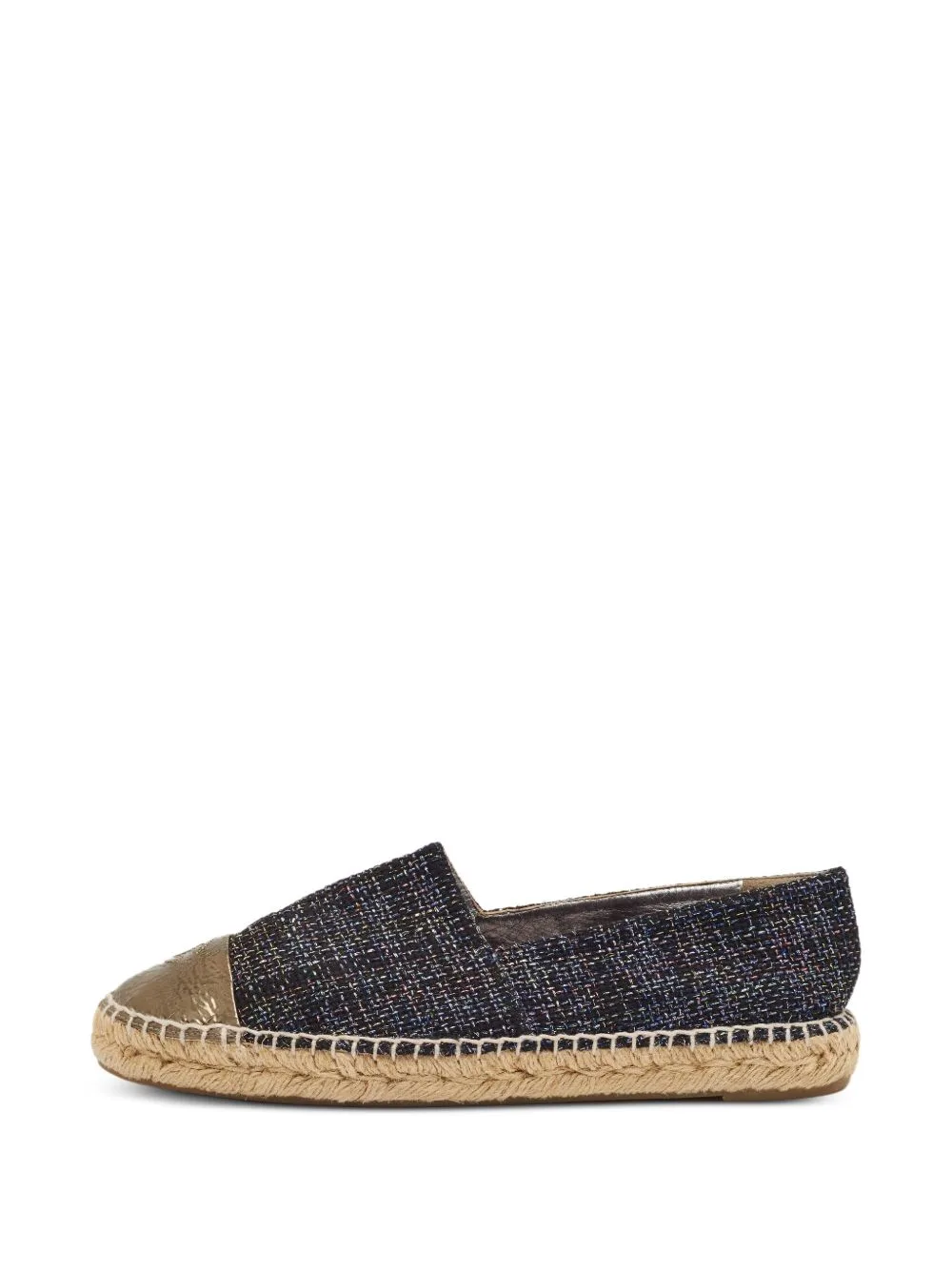 Tweed Foil-Leather Espadrille Loafers by CHANEL Pre-Owned