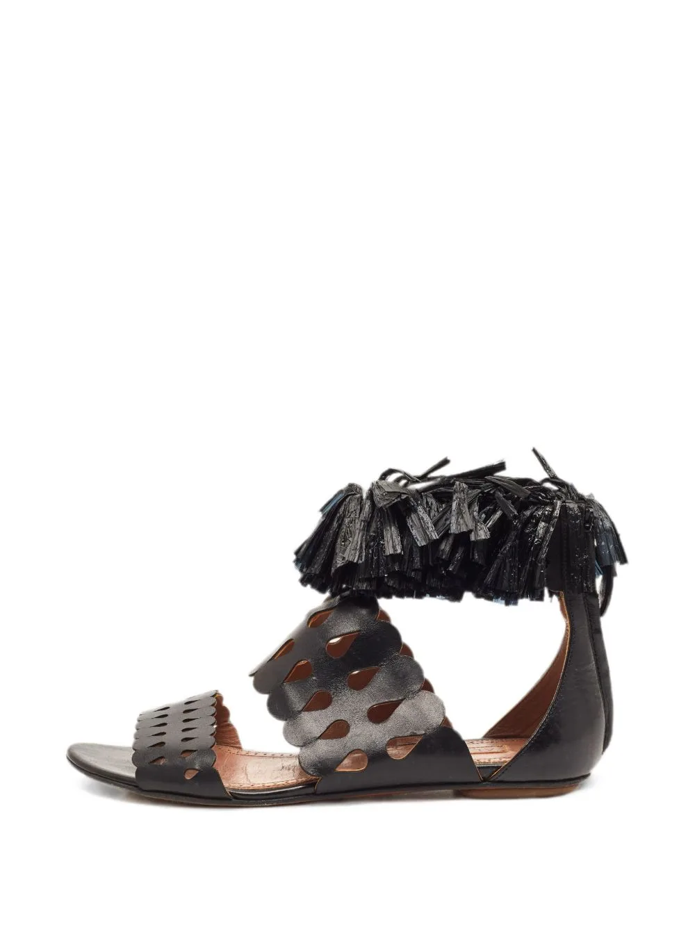 Cut-Out Fringe Sandals by Alaïa Pre-Owned