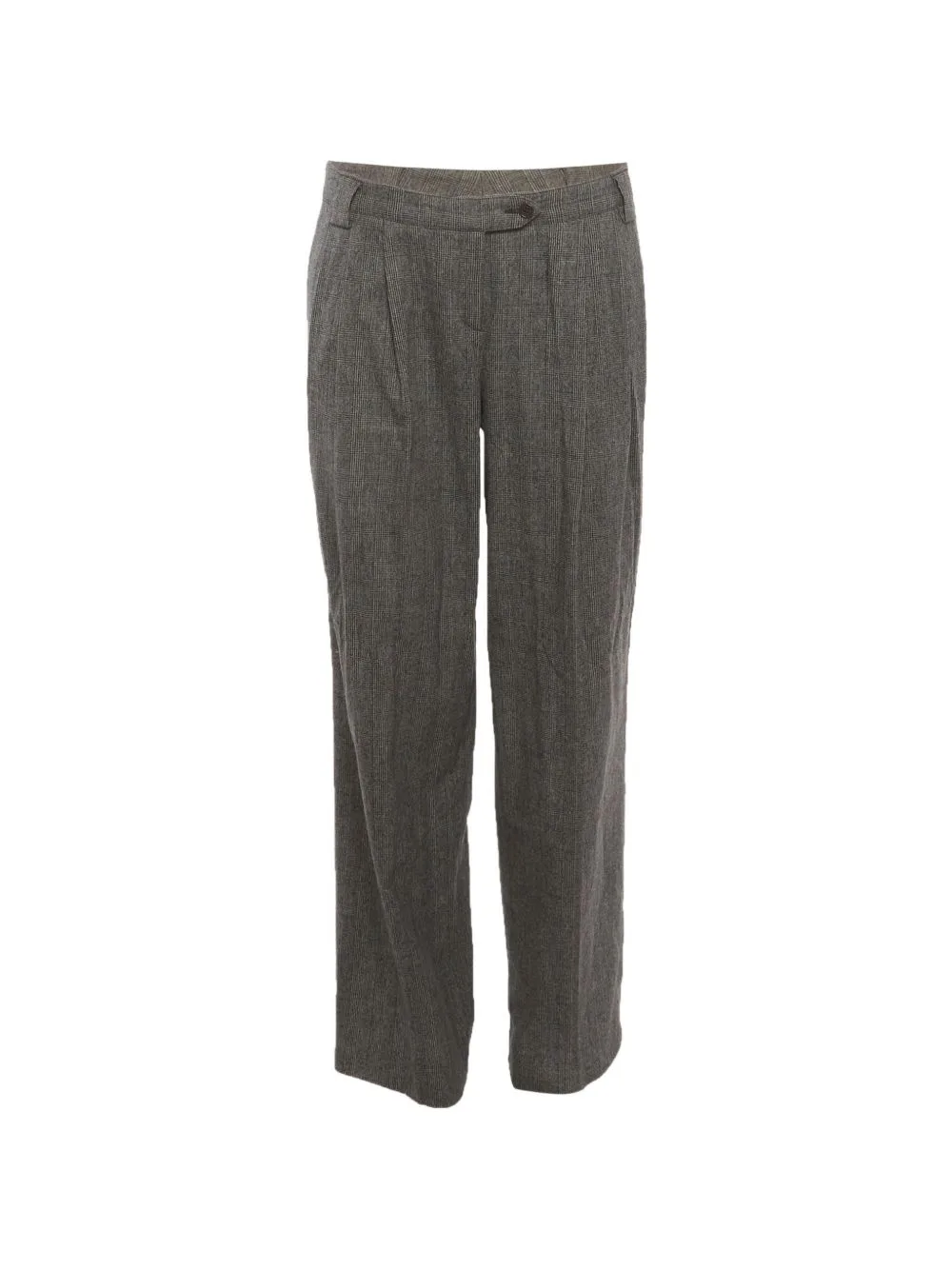 Plaid Wool Wide-Leg Trousers by Etro Pre-Owned