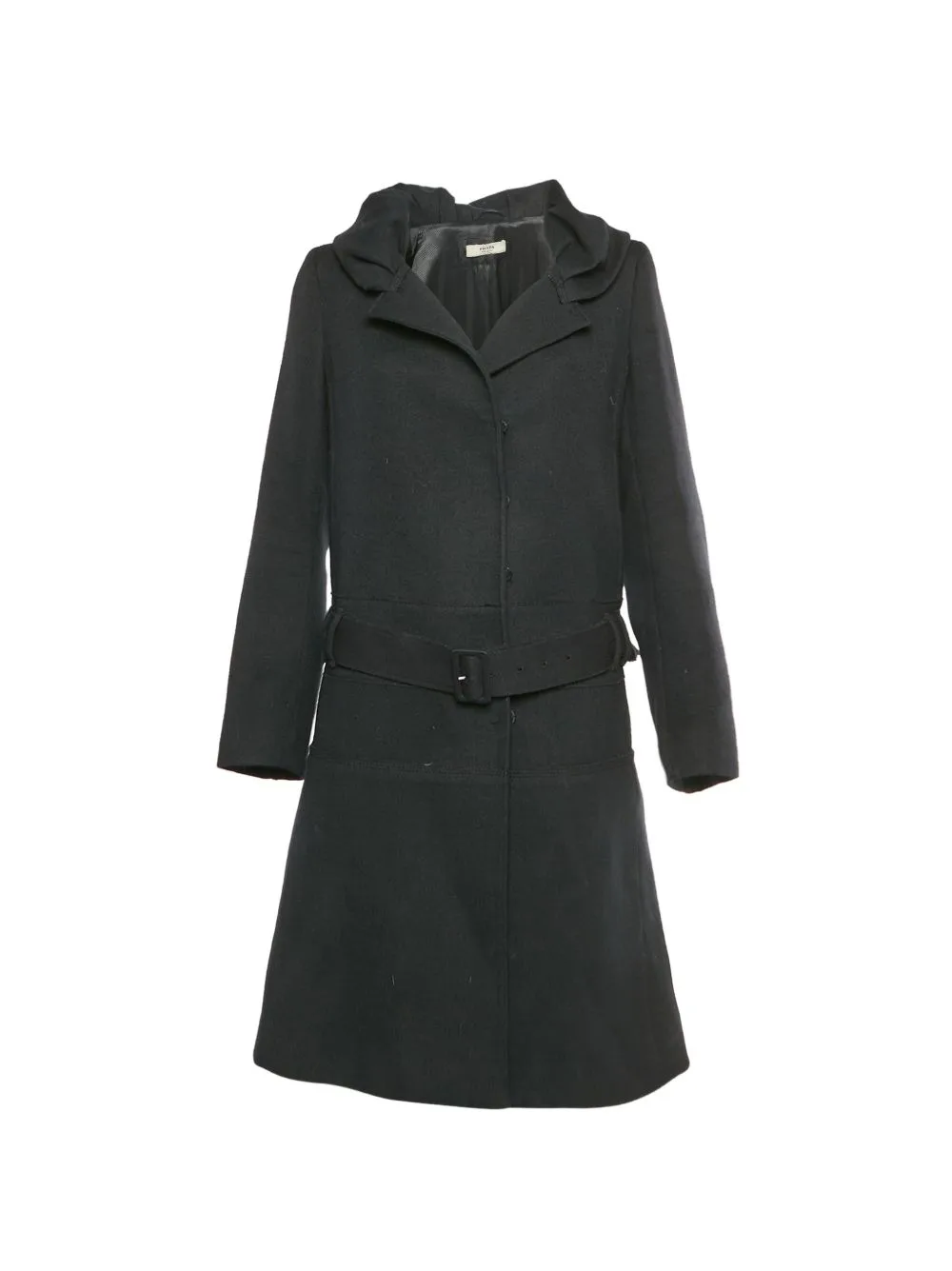 Belted Wool Overcoat by Prada Pre-Owned