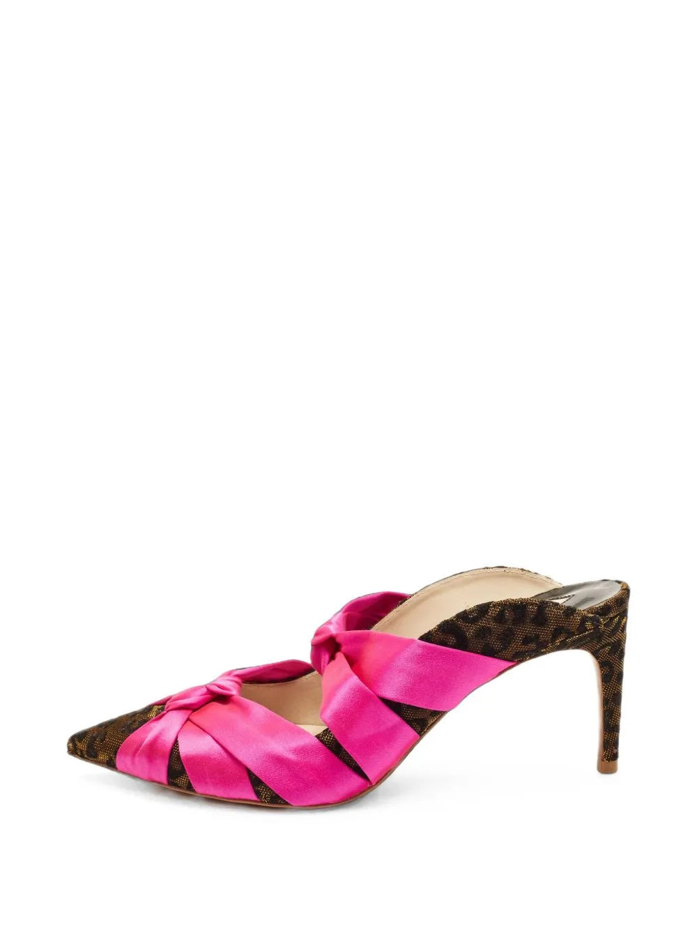 Knot-Embellished Jacquard Mules
