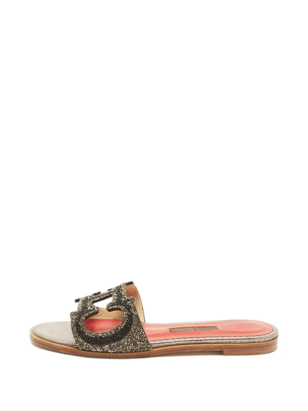Initials Insignia Crystal-Embellished Slides by Carolina Herrera Vintage