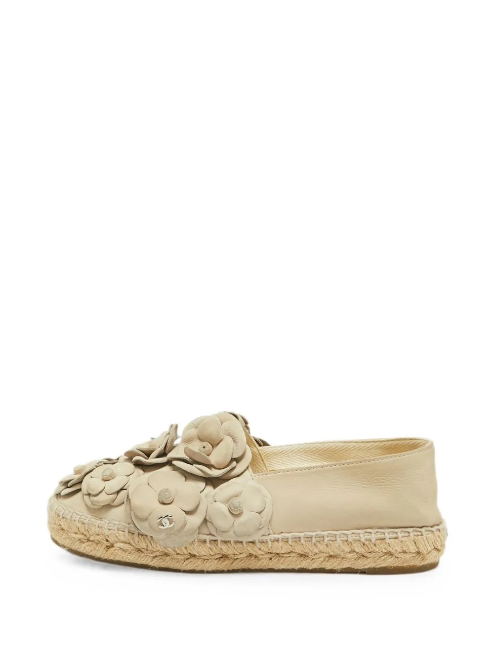 Camellia Nubuck-Leather Espadrilles by CHANEL Pre-Owned