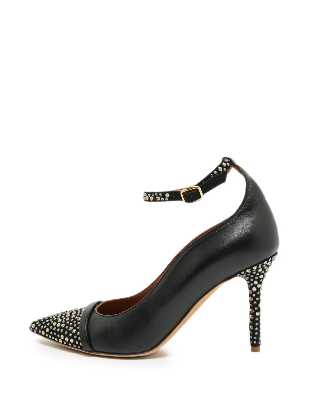 Crystal-Embellished Ankle-Strap Pumps