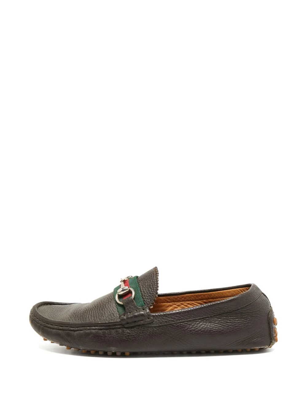 Web Horsebit Loafers by Gucci Pre-Owned