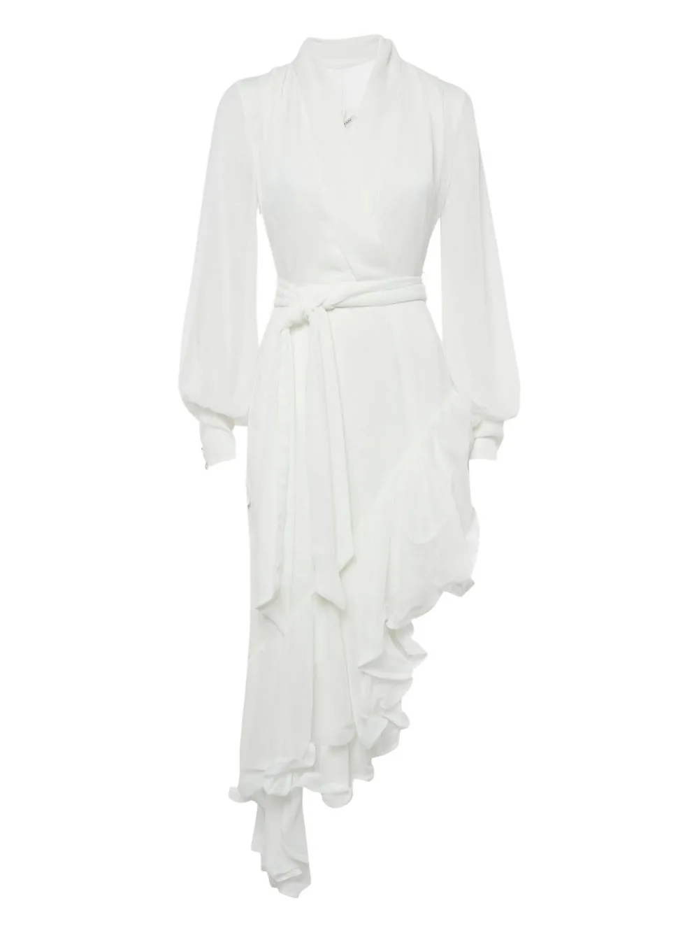 Ruffled Asymmetric-Hem Midi Dress by ELLIATT
