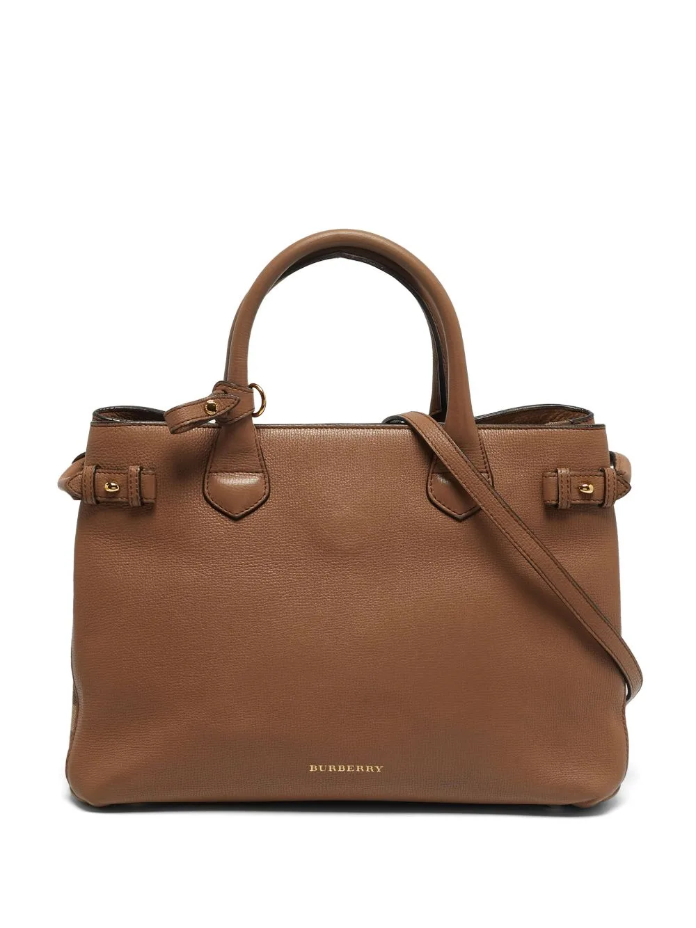 Banner House Check Medium Tote Bag by Burberry Pre-Owned