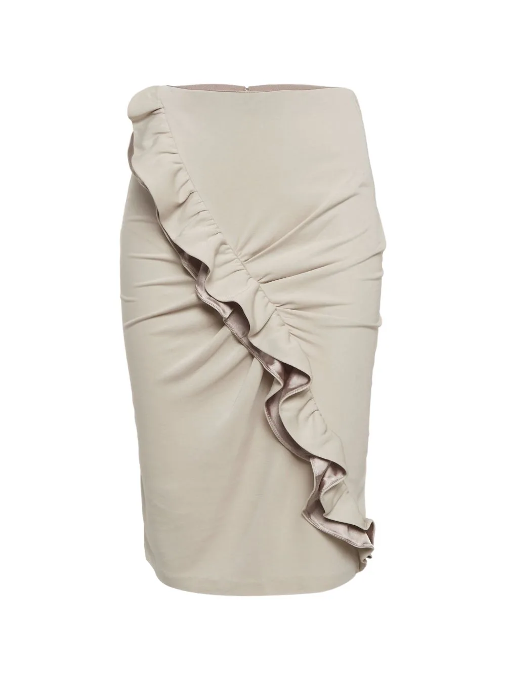 Ruffle Pencil Midi Skirt by Emporio Armani Pre-Owned