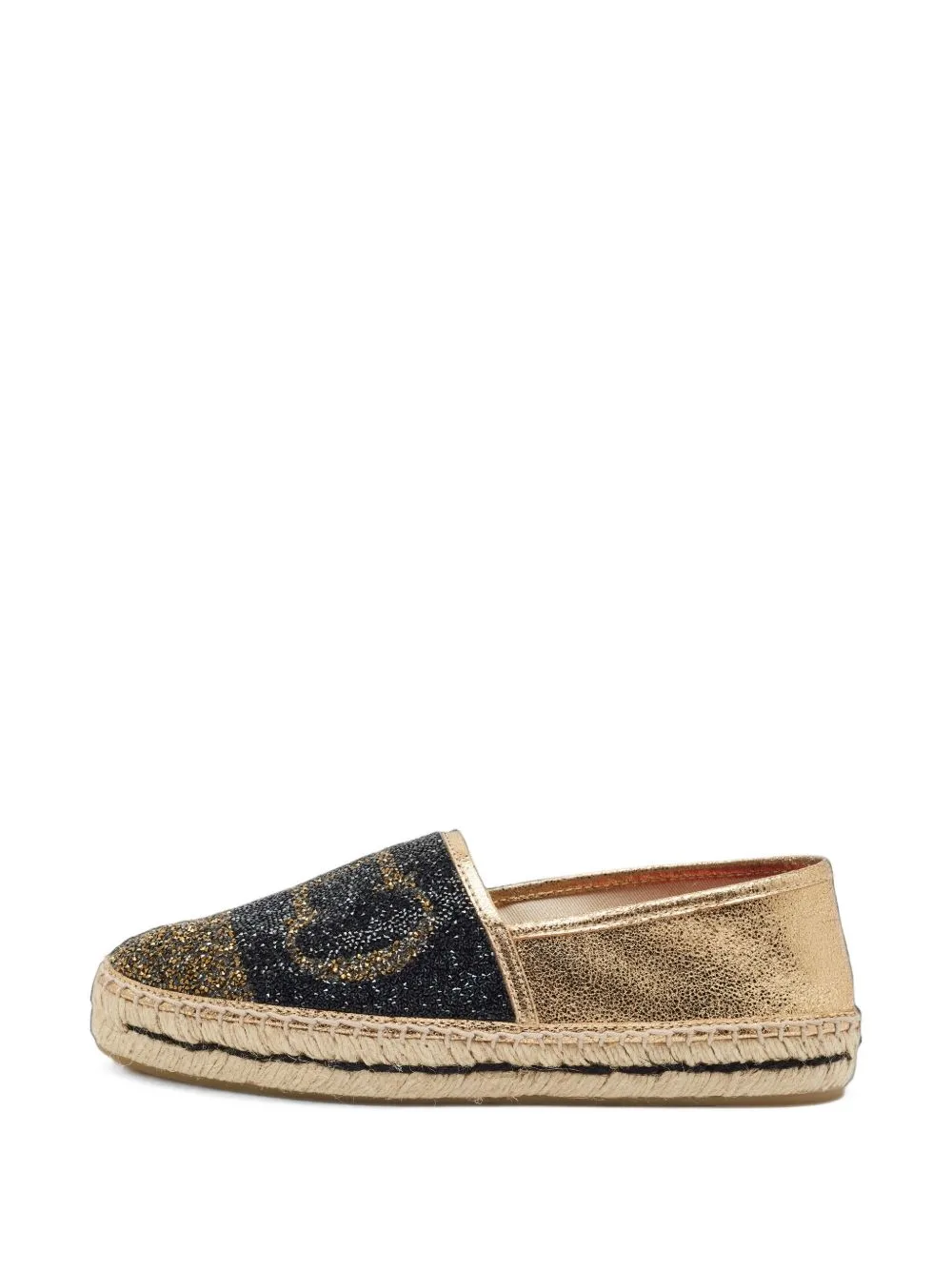 Initials Insignia Glitter Espadrilles by Carolina Herrera Vintage