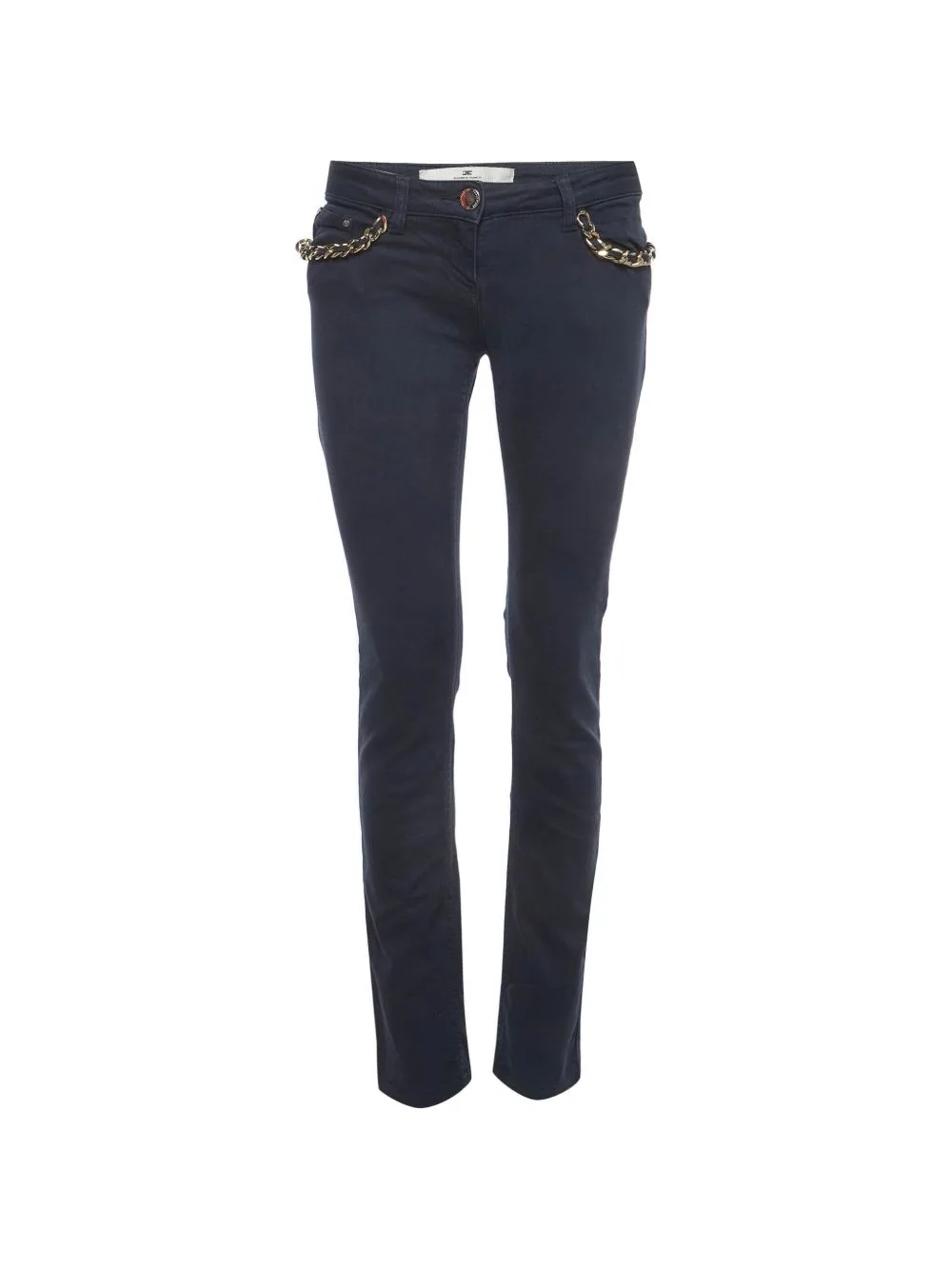 Chain-Detail Slim-Fit Jeans by Elisabetta Franchi