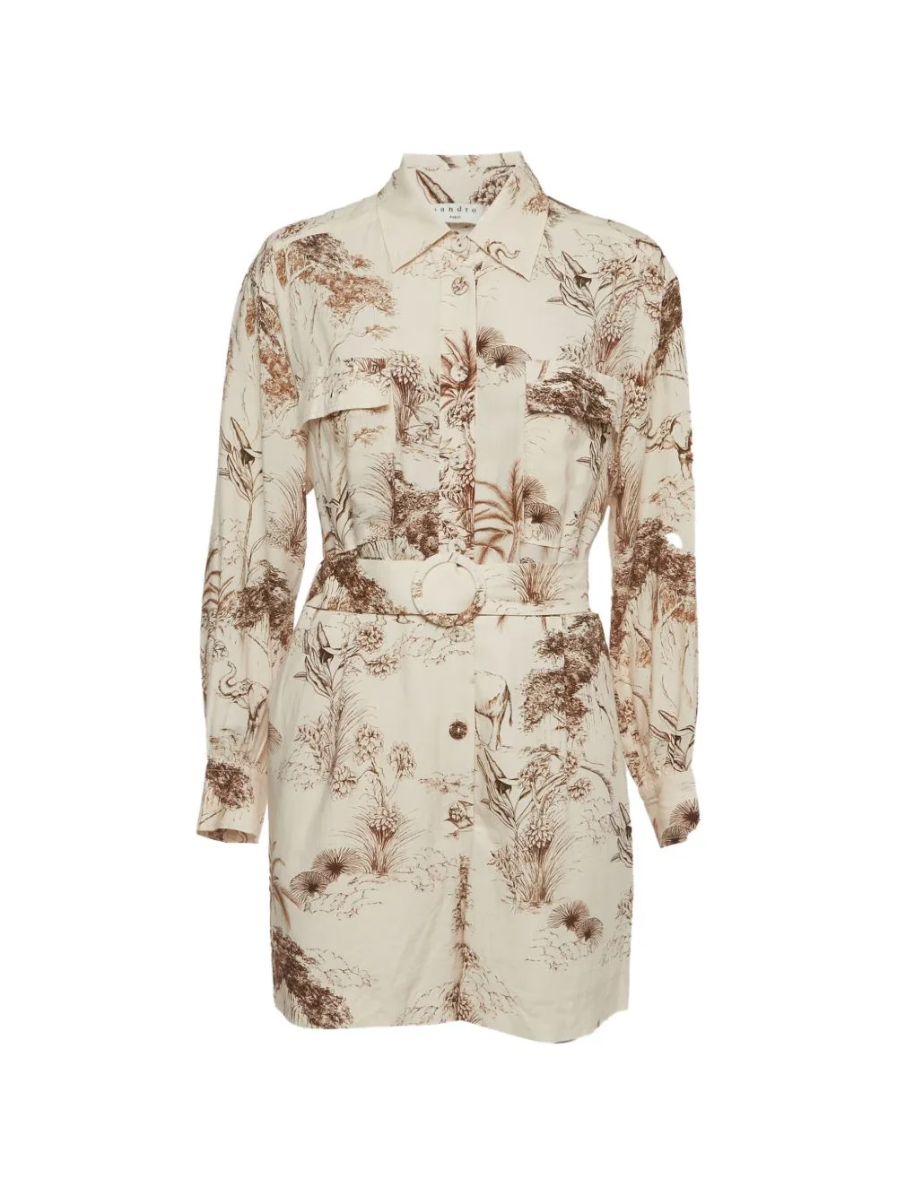 Safari-Print Belted Jumpsuit by SANDRO