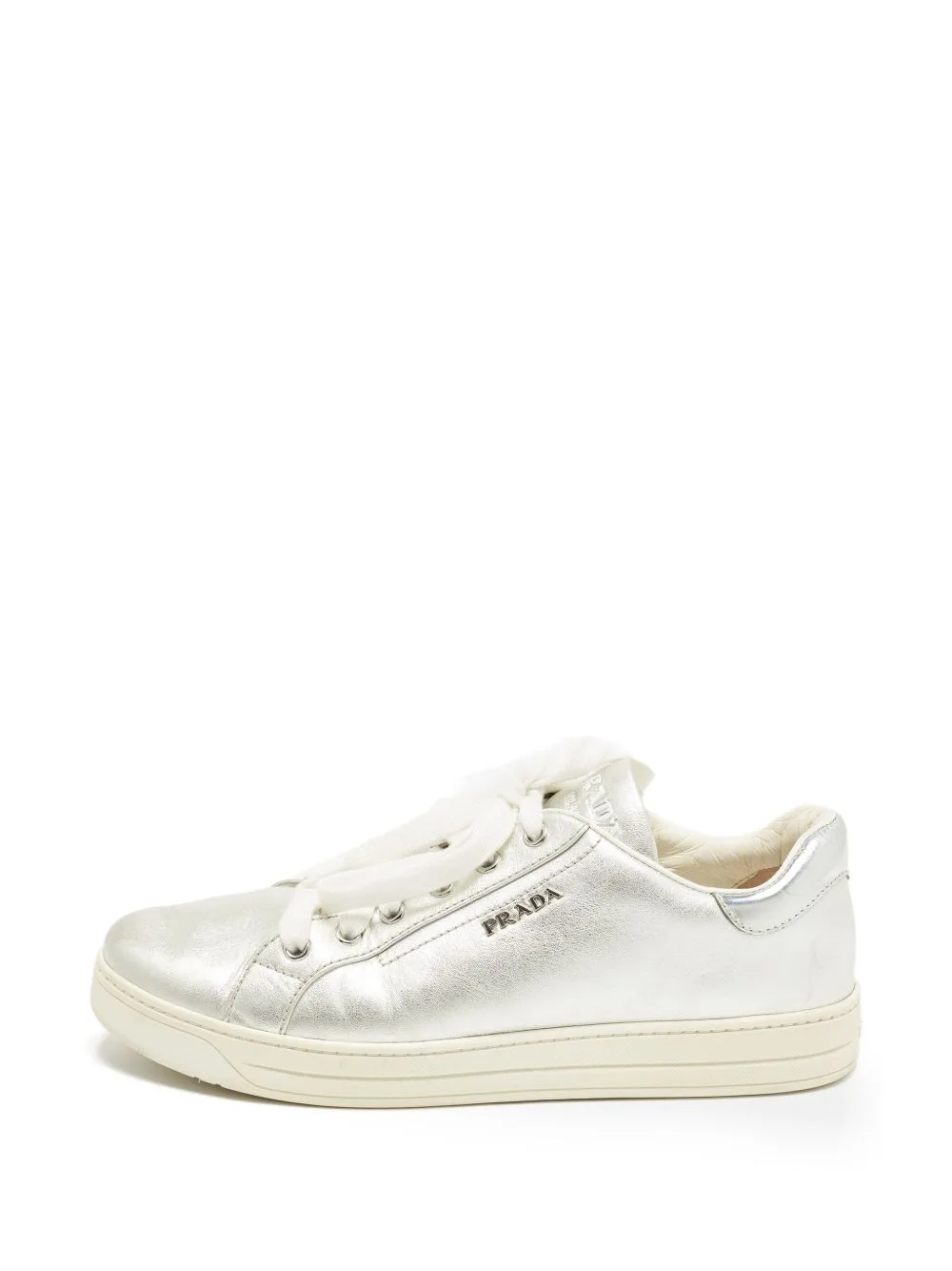 Metallic-Effect Lace-Up Sneakers by Prada Pre-Owned
